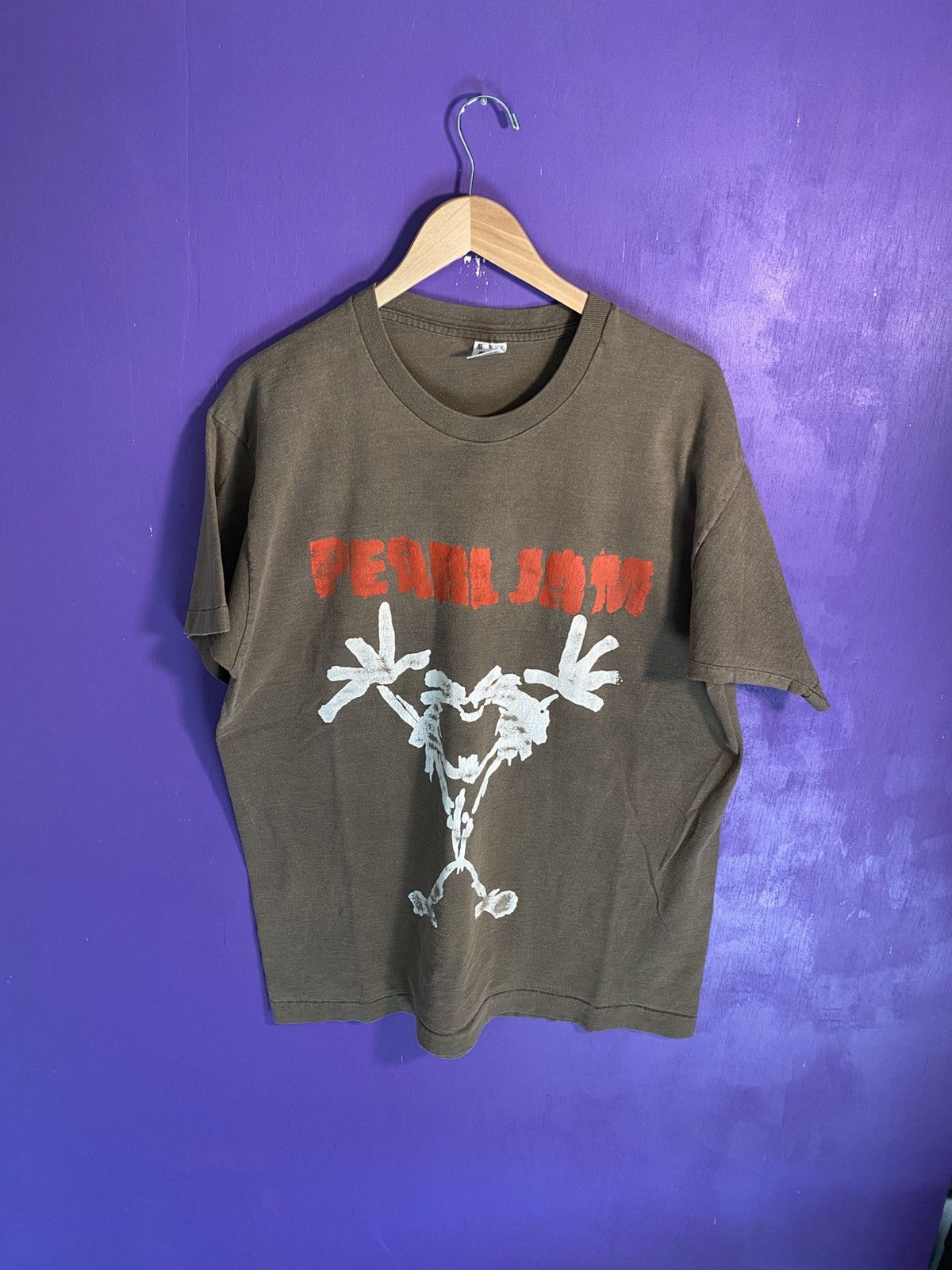 Vintage 90s Pearl Jam stick figure faded t-shirt