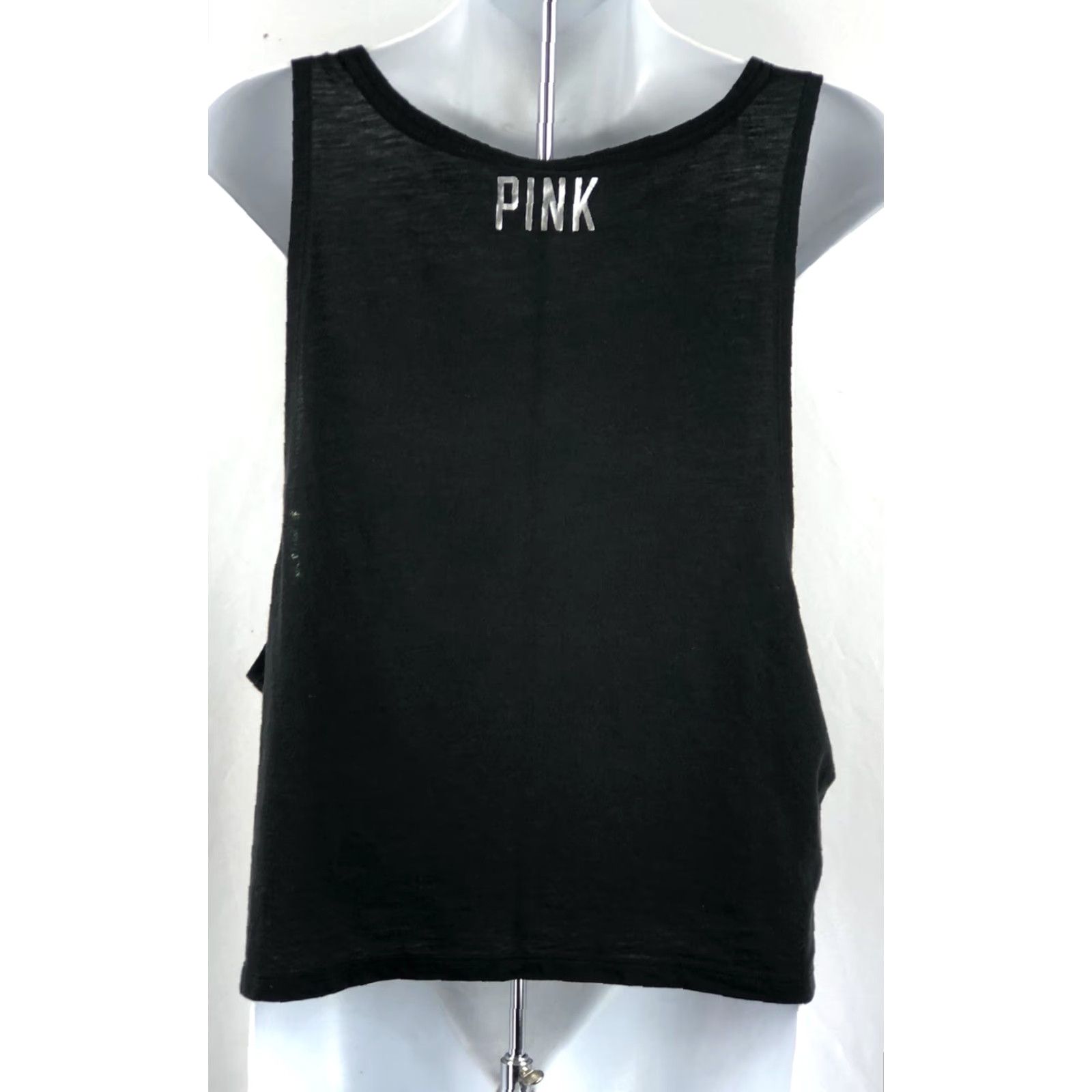 Victoria's Secret Victoria's Secret Pink Sleeveless Crop TankTop M Blk Sequin Scoop Beach Shirt Womens Modern 90s Size M / US 6-8 / IT 42-44 - 3 Thumbnail