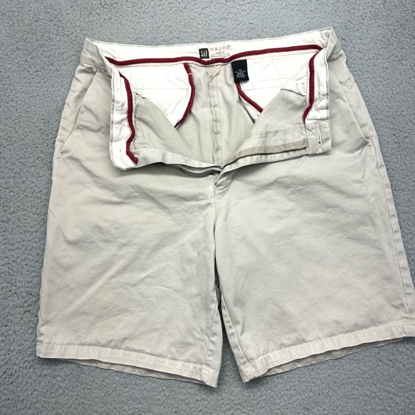 Gap GAP Beige Mens Size 35 Cotton Shorts Flat Front Casual Size US 35 - 7 Thumbnail