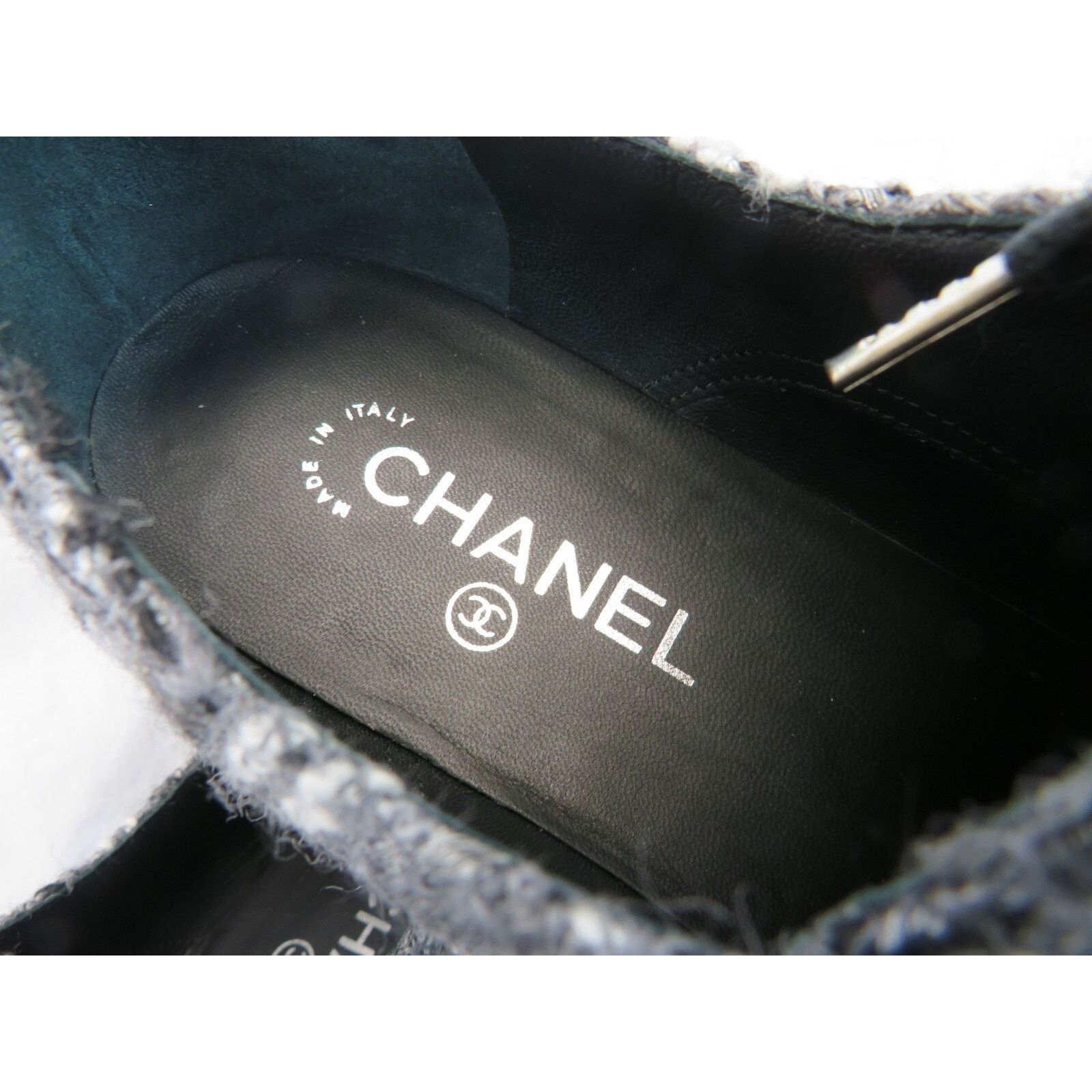 Chanel CHANEL G32357 GRAY TWEED CC LOGO PEARLS FLATS OXFORDS 41.5 Size US 11.5 / IT 41.5 - 11 Thumbnail