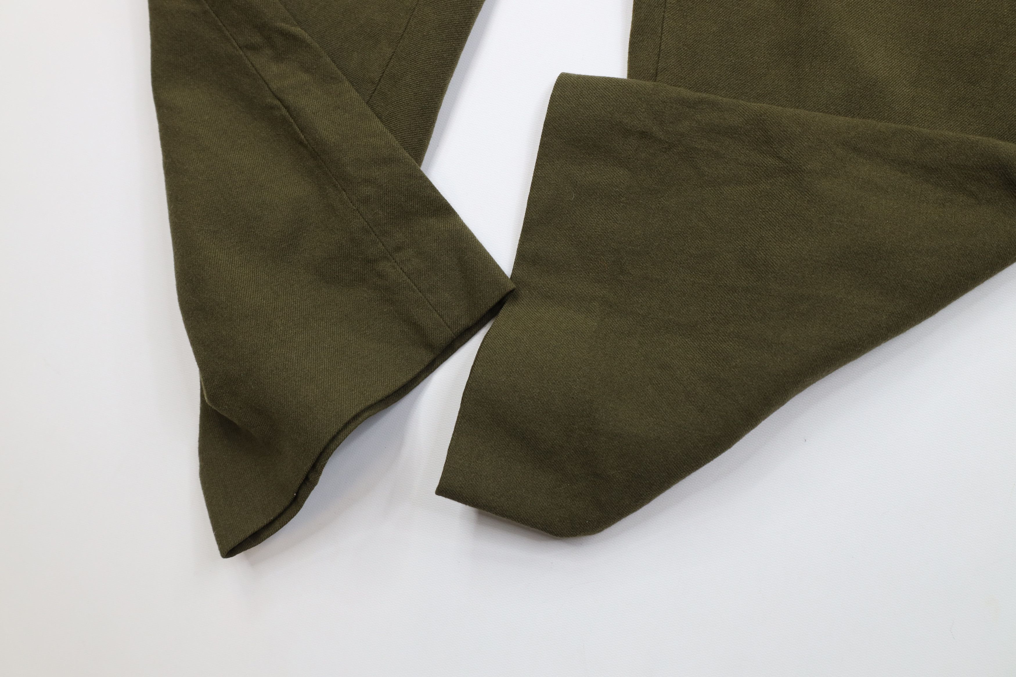 Vintage Vintage 50s Korean War Wool Wide Leg Trousers Pants Green Size US 30 / EU 46 - 5 Thumbnail