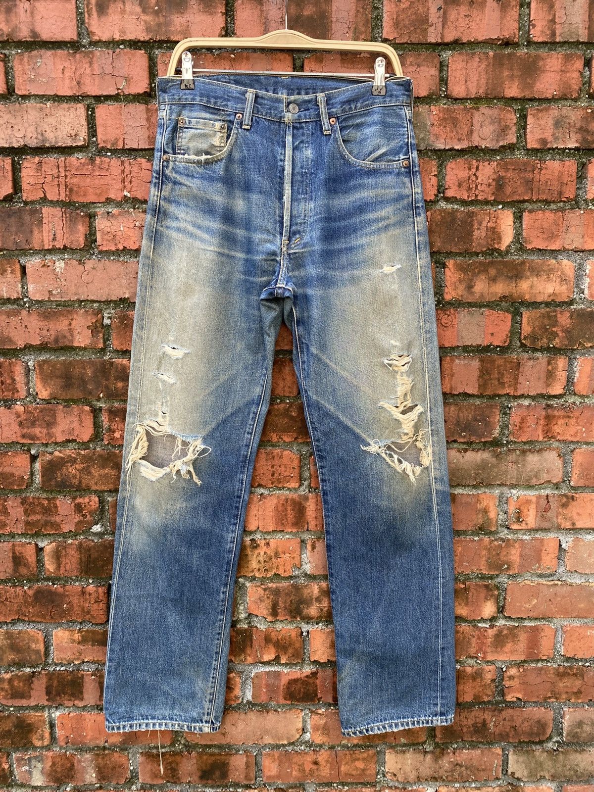 Levi's Vintage Clothing W31x33 Vintage levi's 503B redline big E distressed JAPAN Size US 31 - 1 Thumbnail