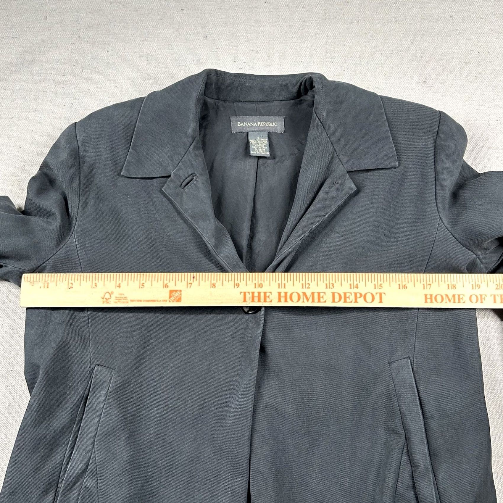 Banana Republic Banana Republic Womens Blazer 8 Silk One-Button Career Charcoal Gray Sports Coat Size M / US 6-8 / IT 42-44 - 5 Thumbnail