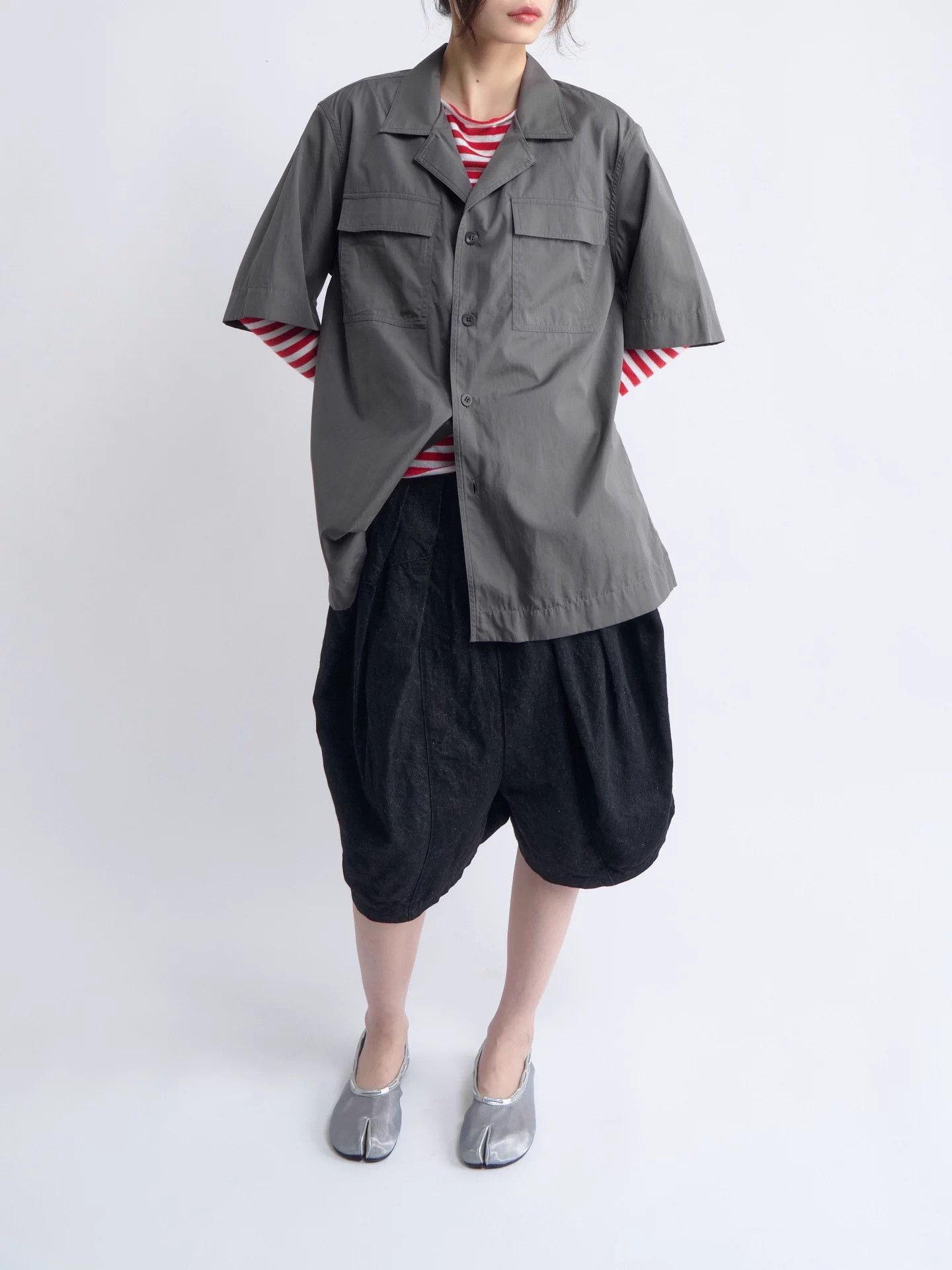 Dries Van Noten DRIES VAN NOTEN Gray Work Shirt 100% Cotton Size 50 Size US M / EU 48-50 / 2 - 5 Thumbnail