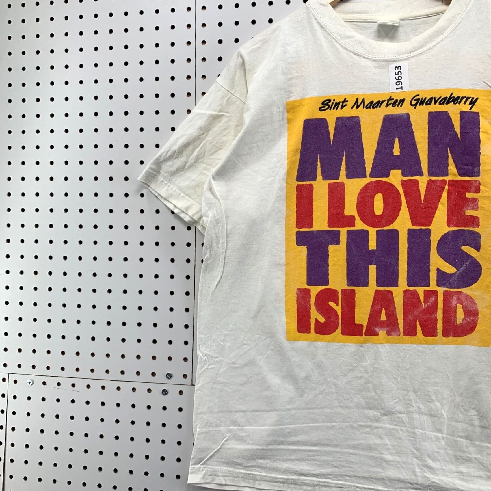 Paradise VINTAGE Sint Maarteen Shirt White I Love This Island Adult Medium Short Sleeve Mens Size US M / EU 48-50 / 2 - 3 Thumbnail