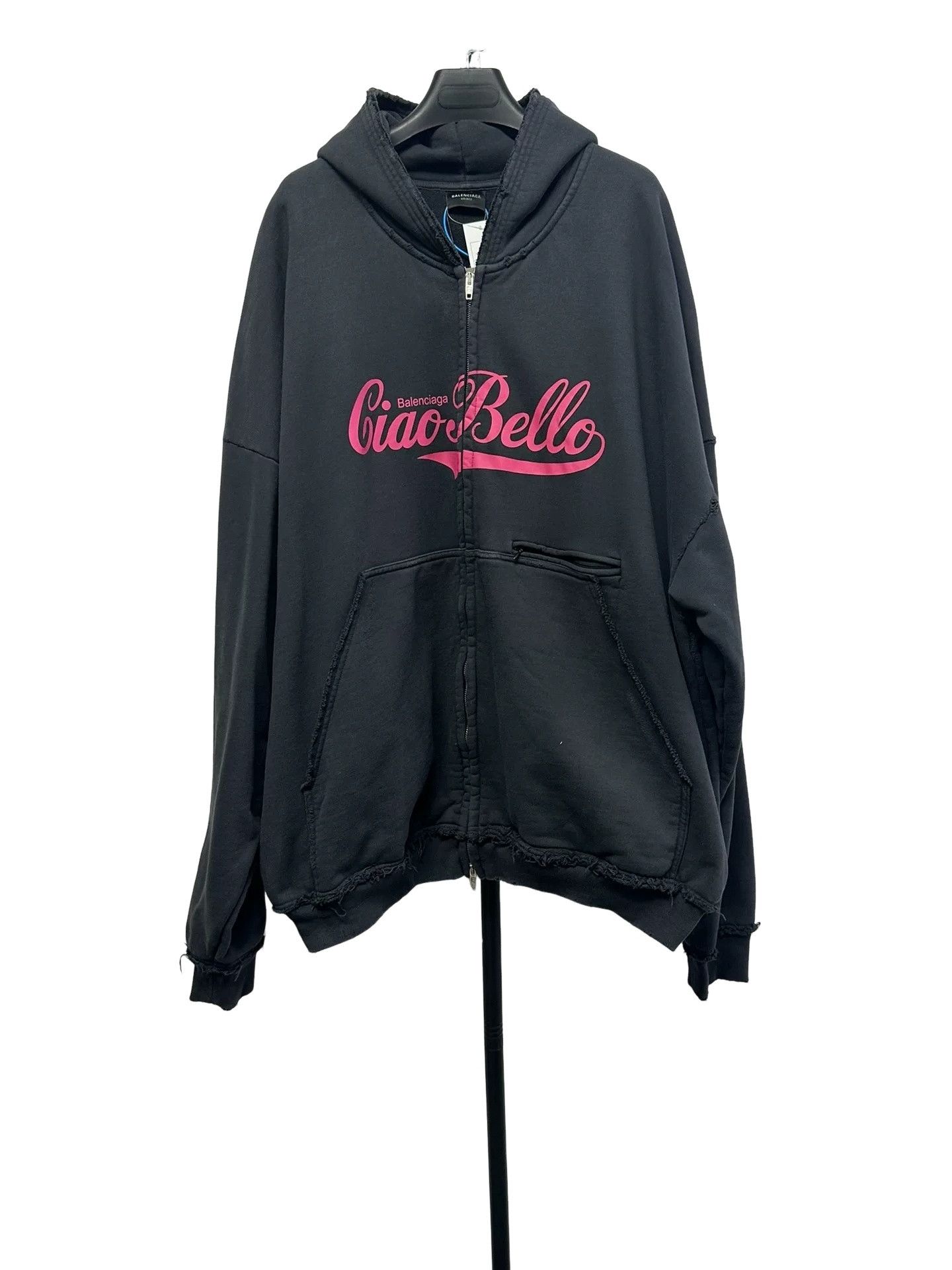 Balenciaga Balenciaga Ciao Bello Distressed Zip Hoodie XS Size US XS / EU 42 / 0 - 1 Thumbnail