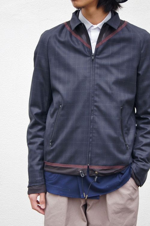 Kolor 2015 S/S Kolor Navy Mesh Trim Light Jacket Size US M / EU 48-50 / 2 - 1 Thumbnail