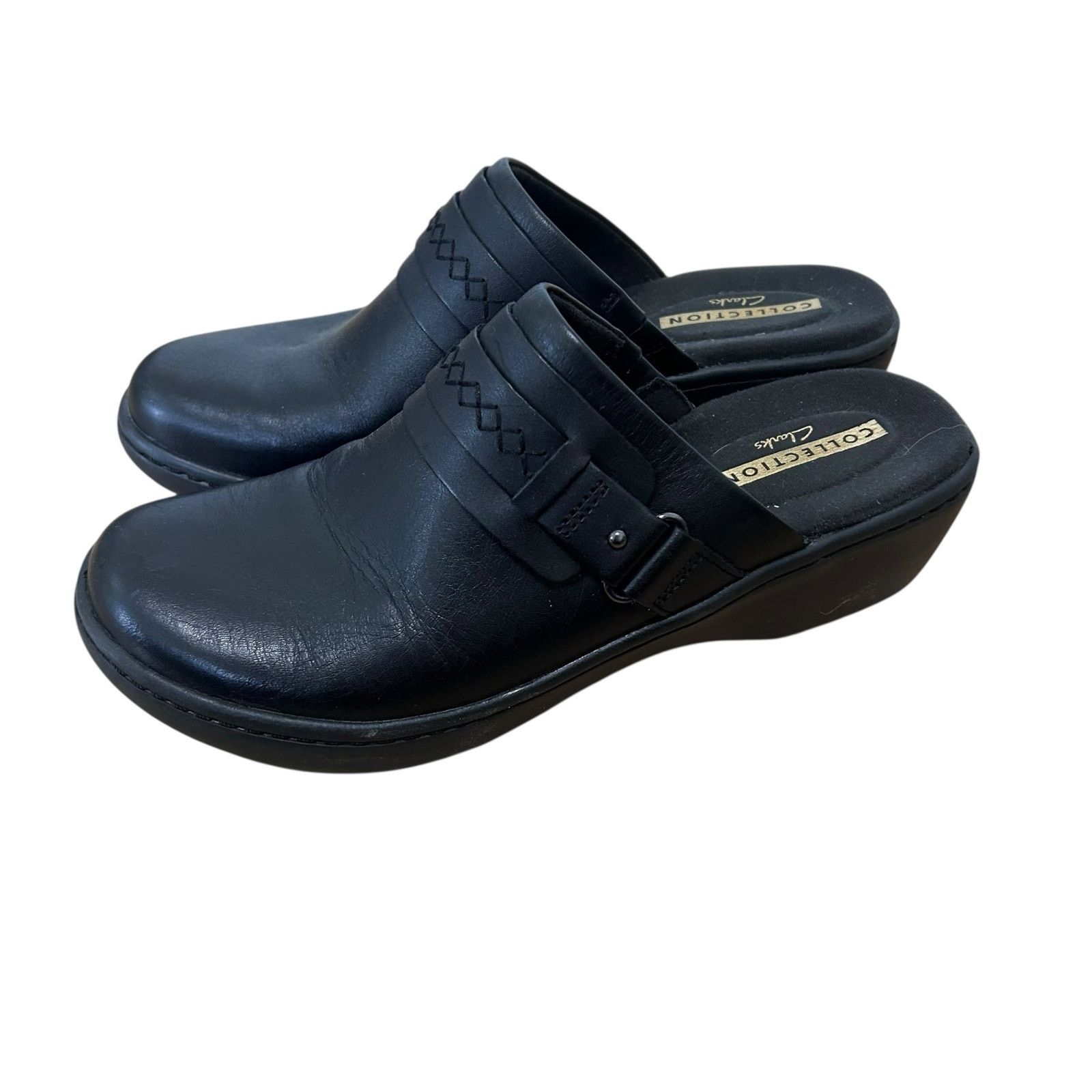 Clarks Clarks Collection Delana Amber Black Leather Slip On Clogs 7 Size US 7 / IT 37 - 7 Thumbnail