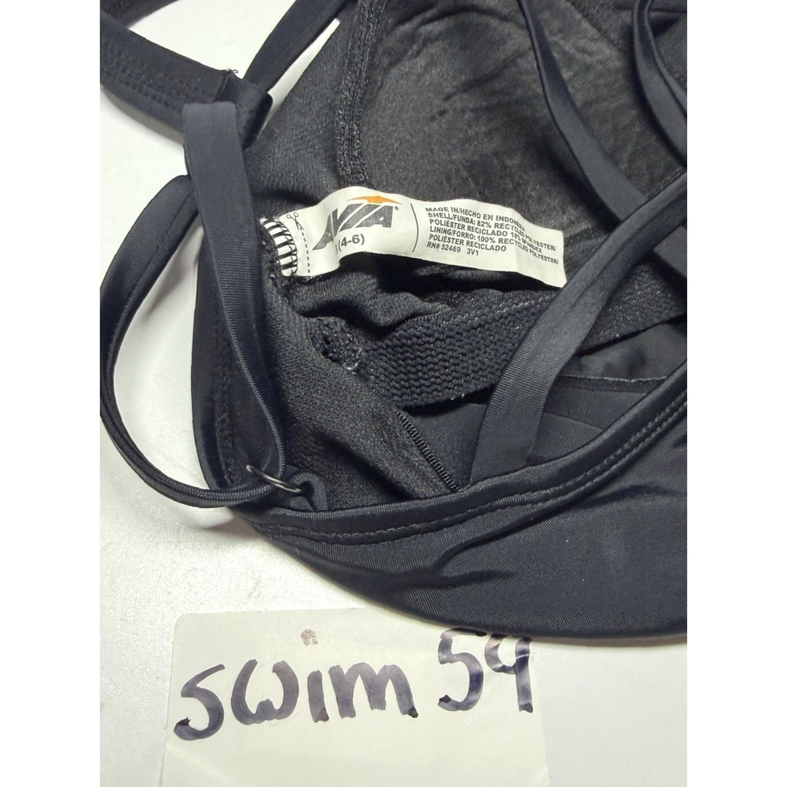 Avia Avia Bikini Top Black Cross Back Sz Small Womens S Size S / US 4 / IT 40 - 7 Thumbnail