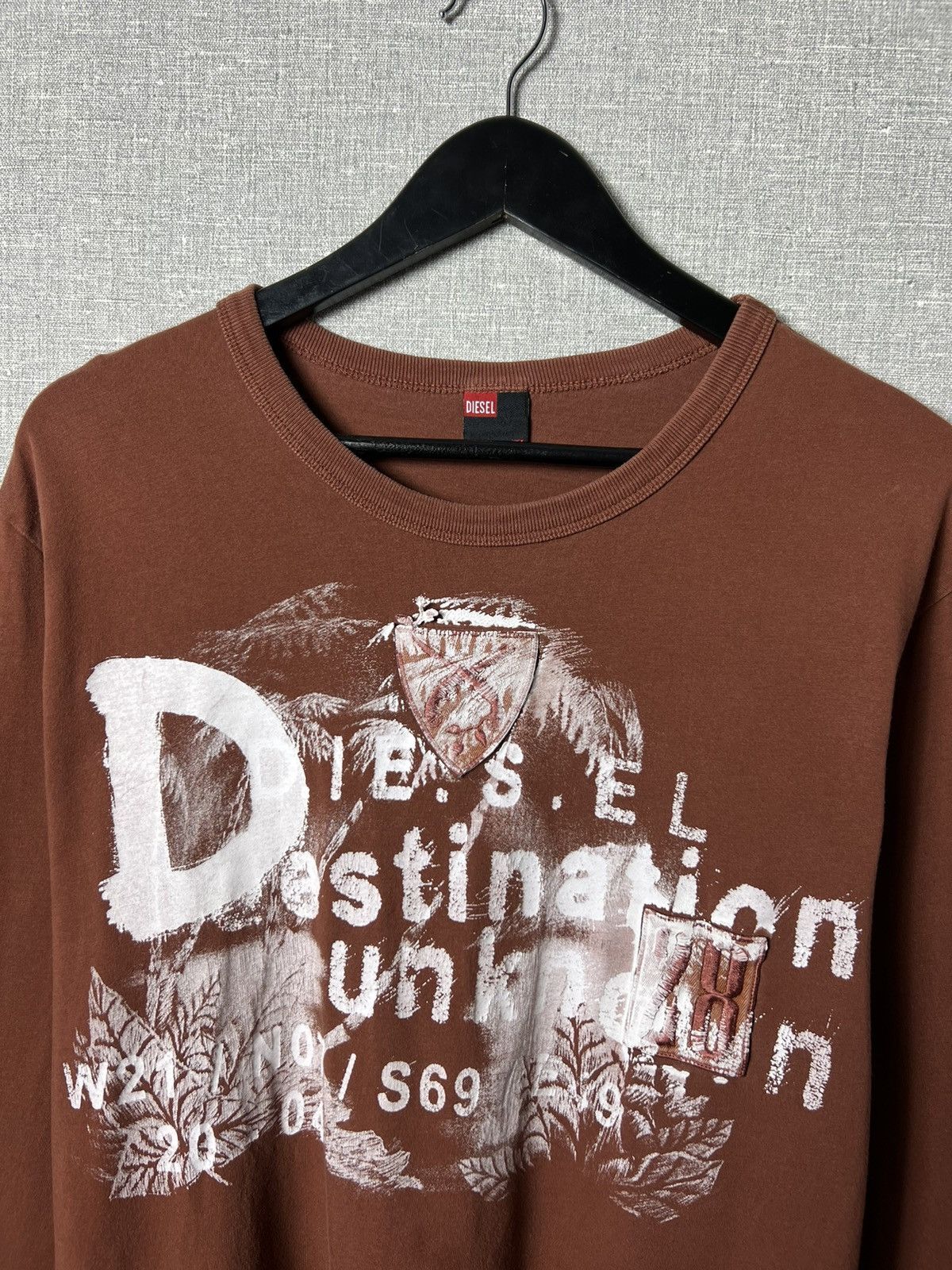 Diesel × Vintage Y2K Diesel Destination Unknown Graphic Big Logo Long Sleeve Size US XL / EU 56 / 4 - 2 Thumbnail