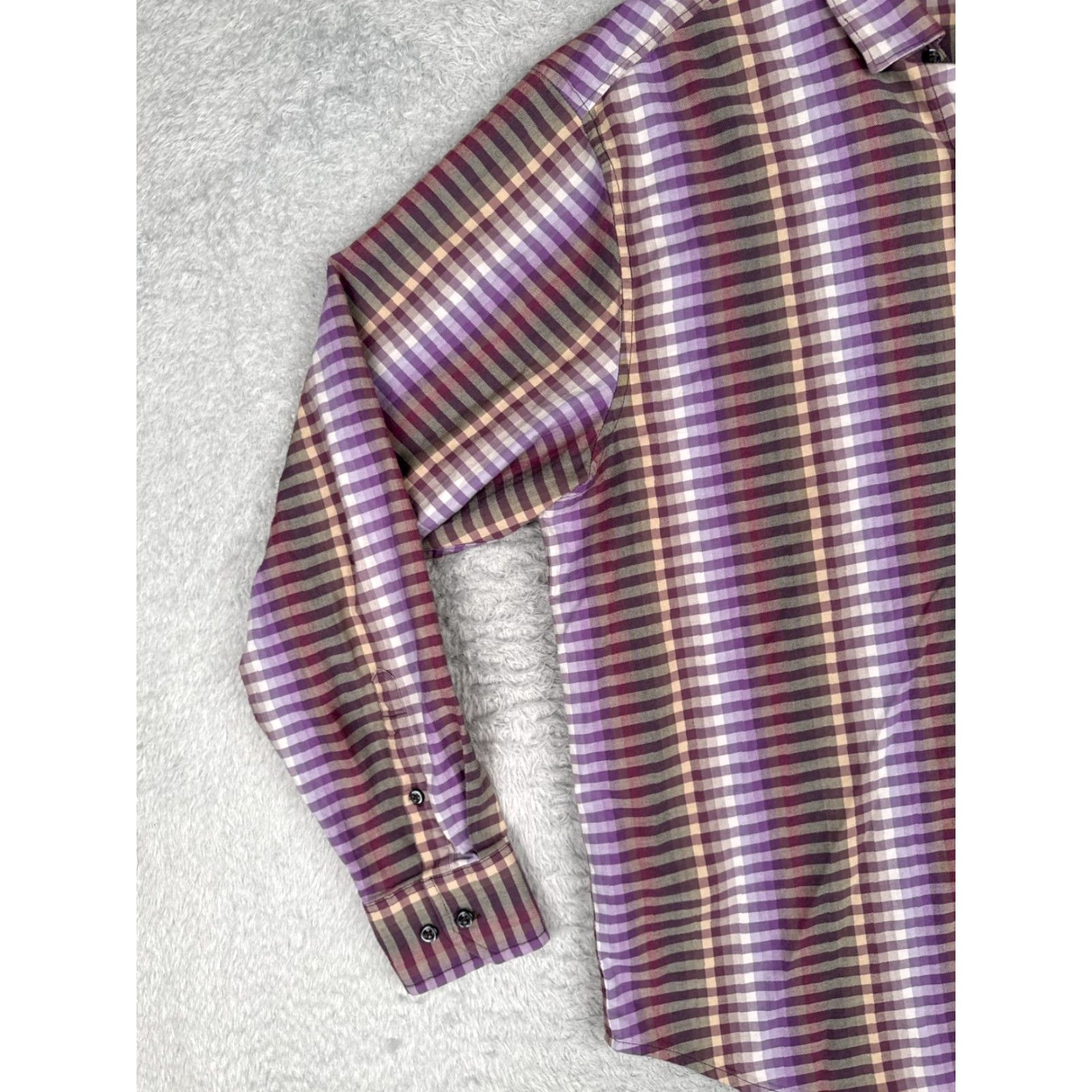 Tommy Bahama Tommy Bahama Shirt Men Large Purple Stripe Long Sleeve Cotton Blend Button Up Size US L / EU 52-54 / 3 - 3 Thumbnail