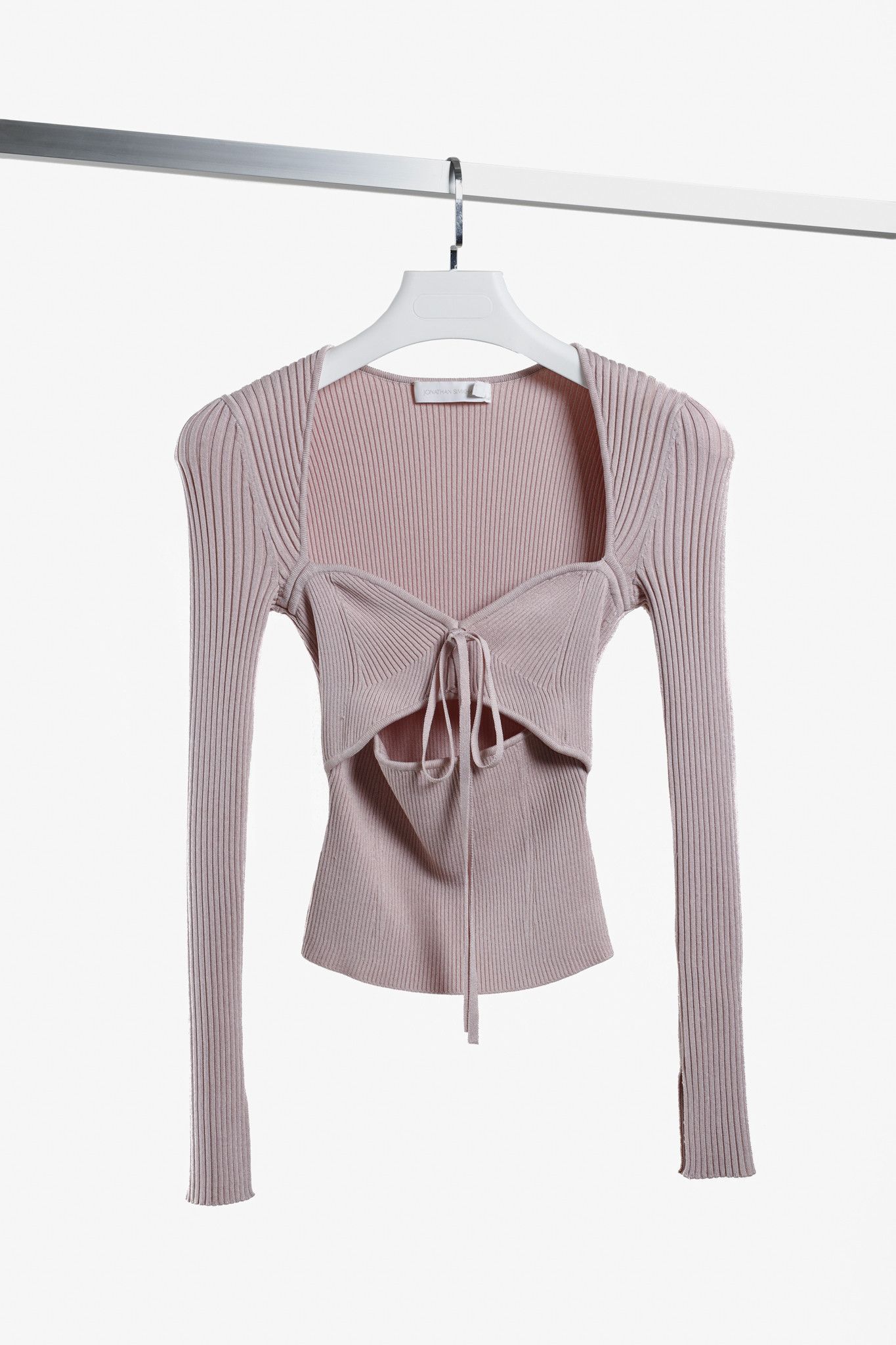 Jonathan Simkhai Jonathan Simkhai Pink Ribbed Sweetheart Top Size S / US 4 / IT 40 - 1 Thumbnail