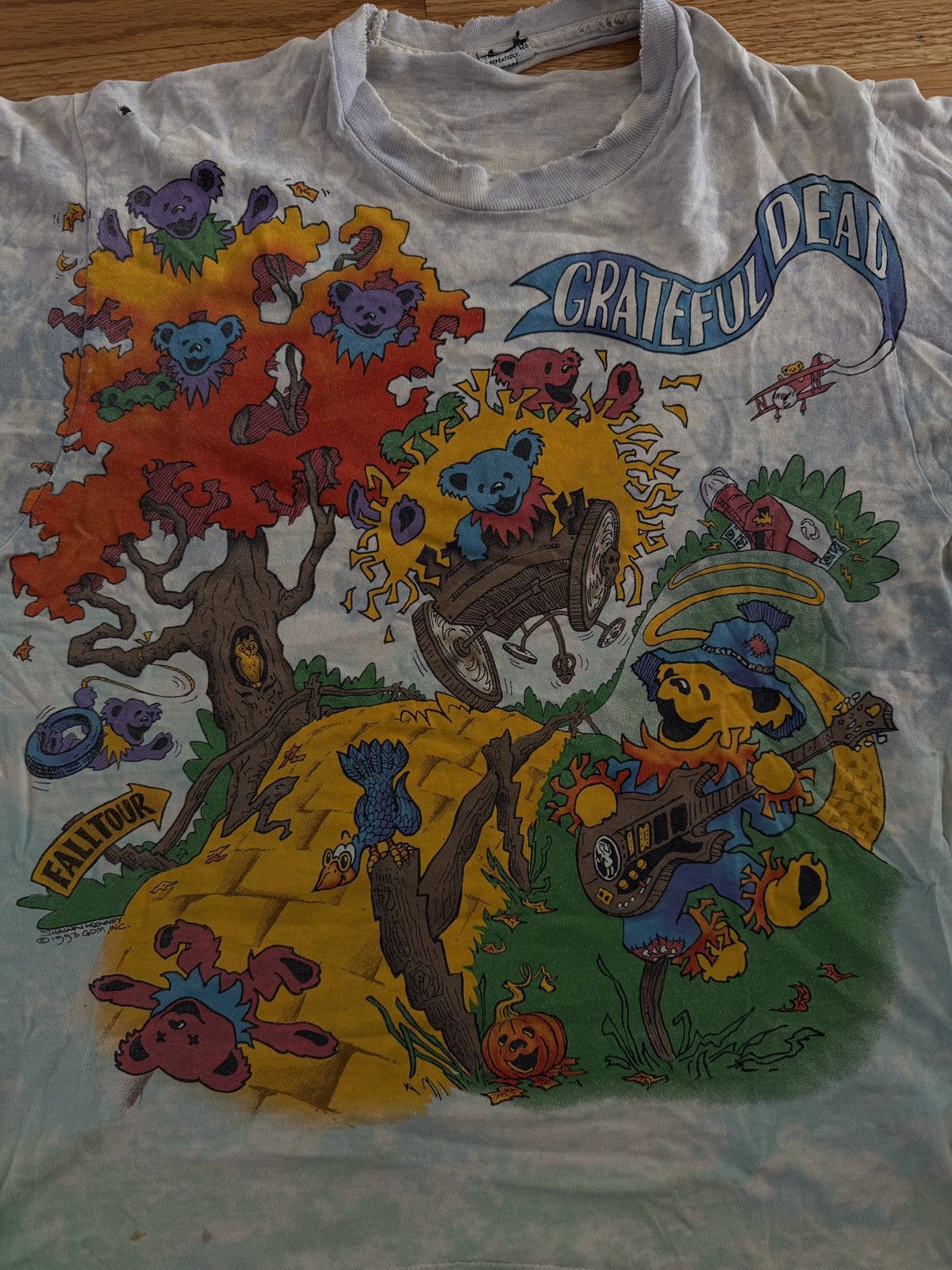 Vintage Grateful Dead - 1993 Fall Tour shirt (thrashed!) Size US L / EU 52-54 / 3 - 2 Thumbnail