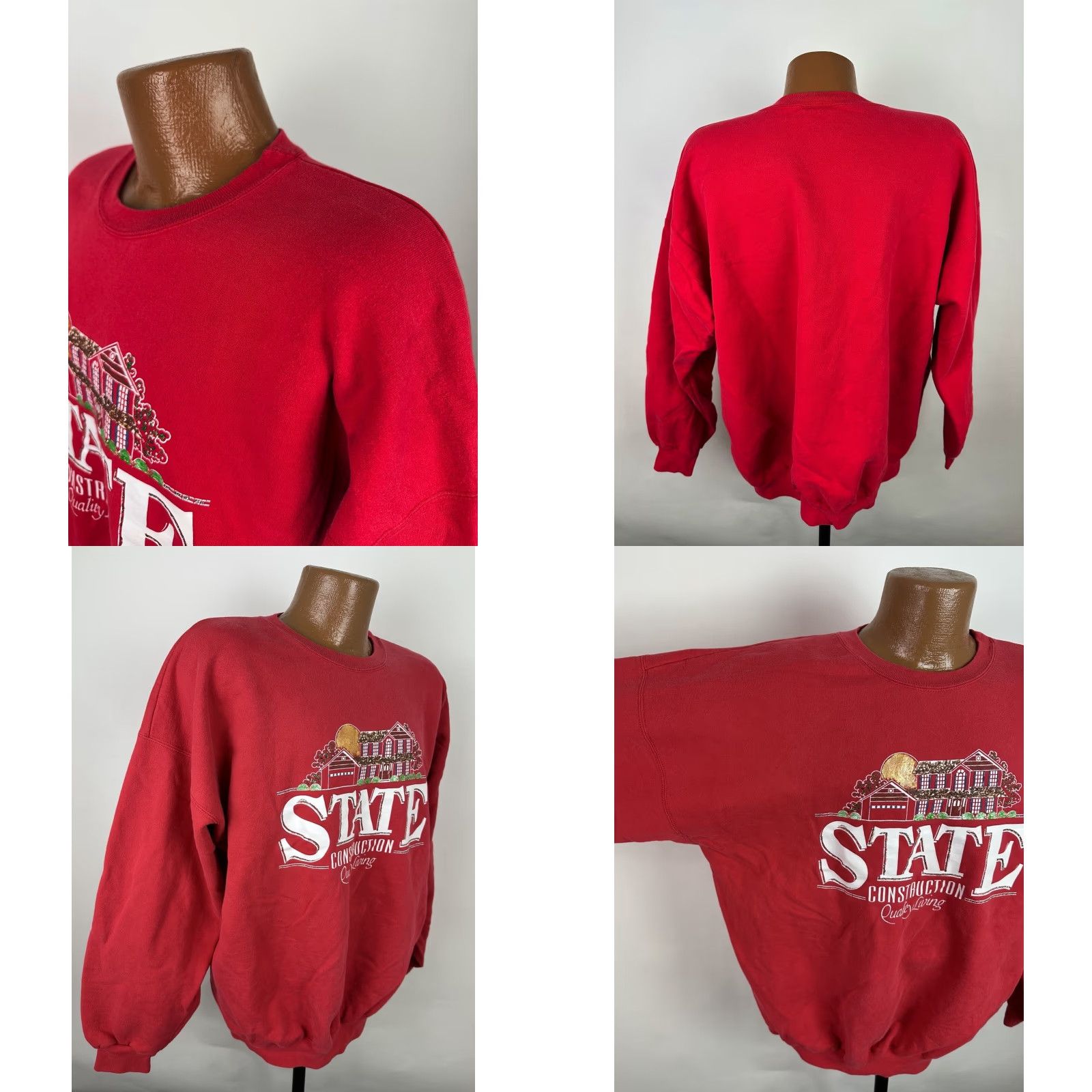 Hanes VINTAGE 90s HANES Sweatshirt Pullover Mens XL Red Heavyweight Graphic Grunge Retro Size US XL / EU 56 / 4 - 8 Thumbnail