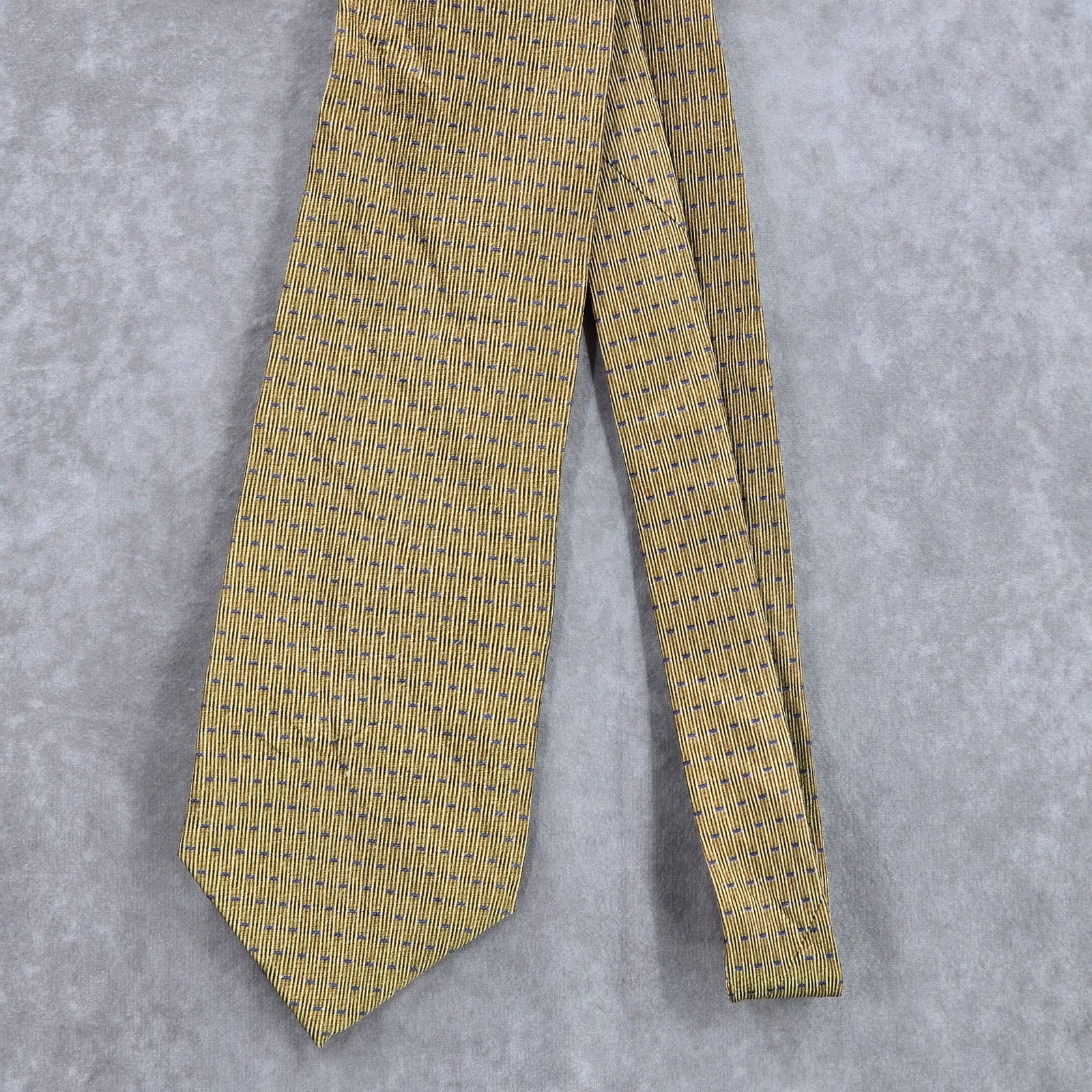 Other Kenneth Cole New York Gold Geometric 100% Silk Neck Tie Size 28 - 2 Thumbnail
