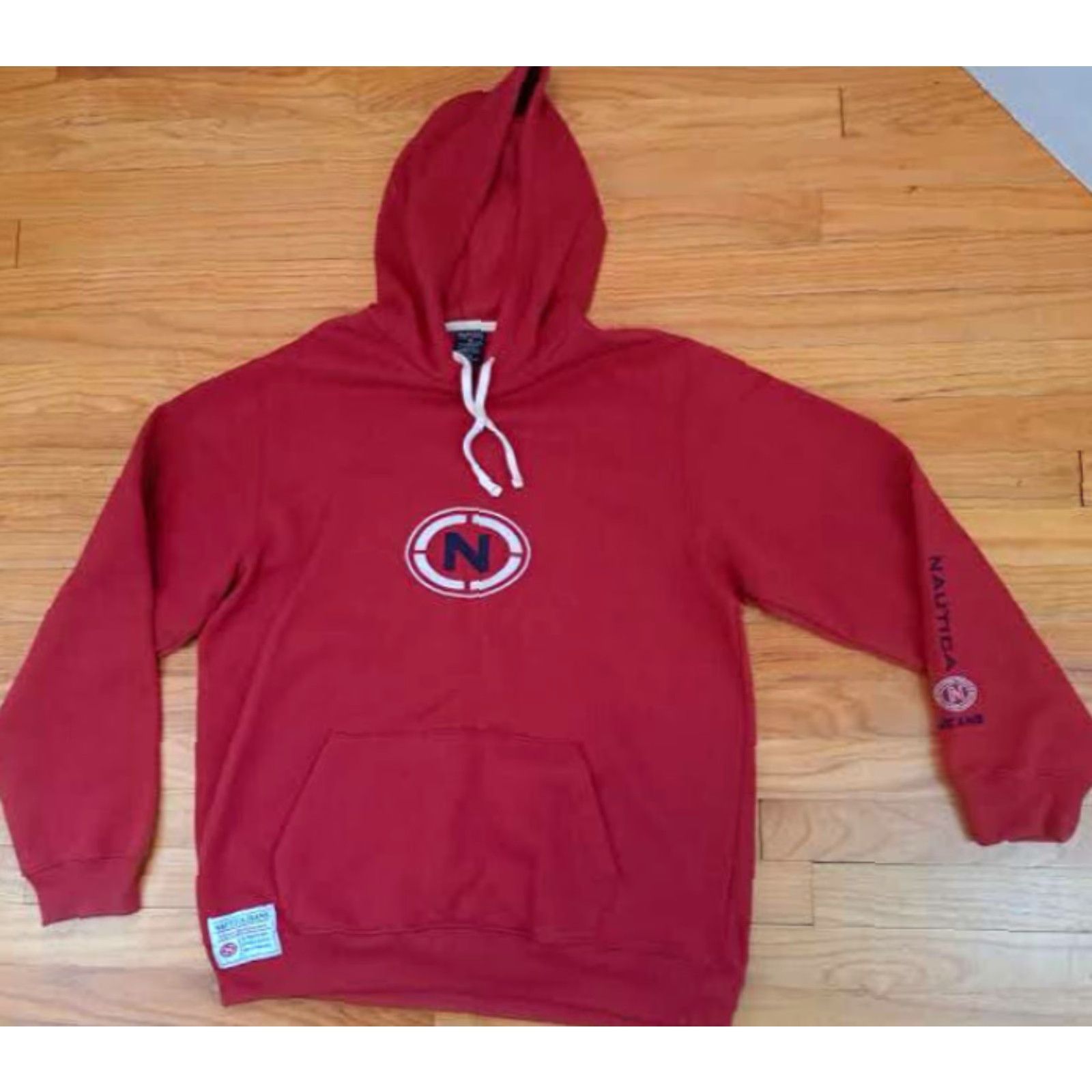 Nautica Nautica Sweatshirt Hoodie Red Medium Embroidered Pullover Mens Sweatshirt Hooded Regular Size M Casual Canvas 28in long 25in chest Size US M / EU 48-50 / 2 - 3 Thumbnail