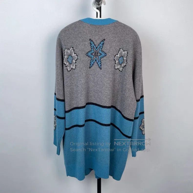 Loewe Loewe Wool Knit Cardigan - Blue Color Block Size M / US 6-8 / IT 42-44 - 2 Thumbnail
