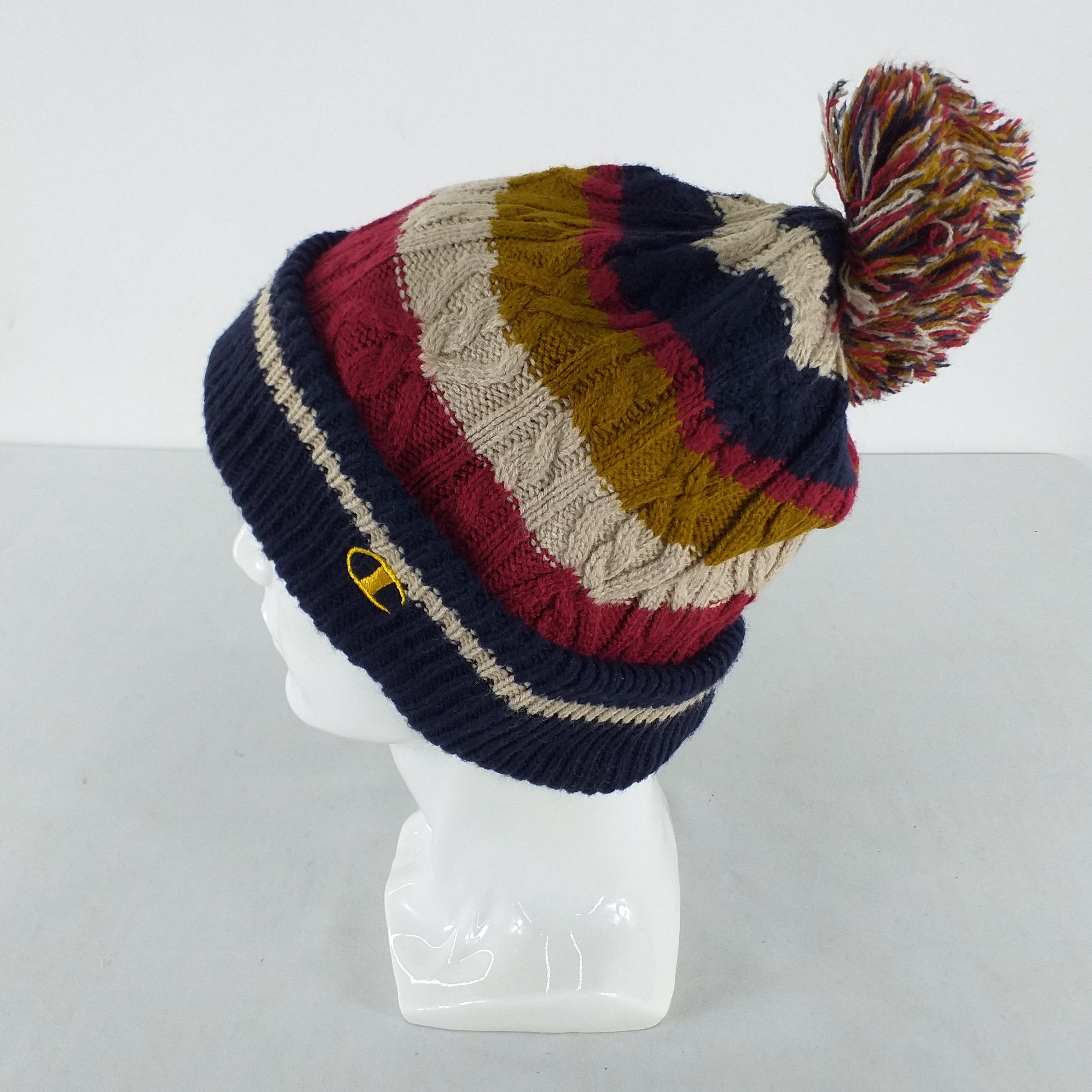 Champion Champion Embroidery Logo Stripe Snow Cap Hat Beanie -BN401 Size ONE SIZE - 1 Thumbnail