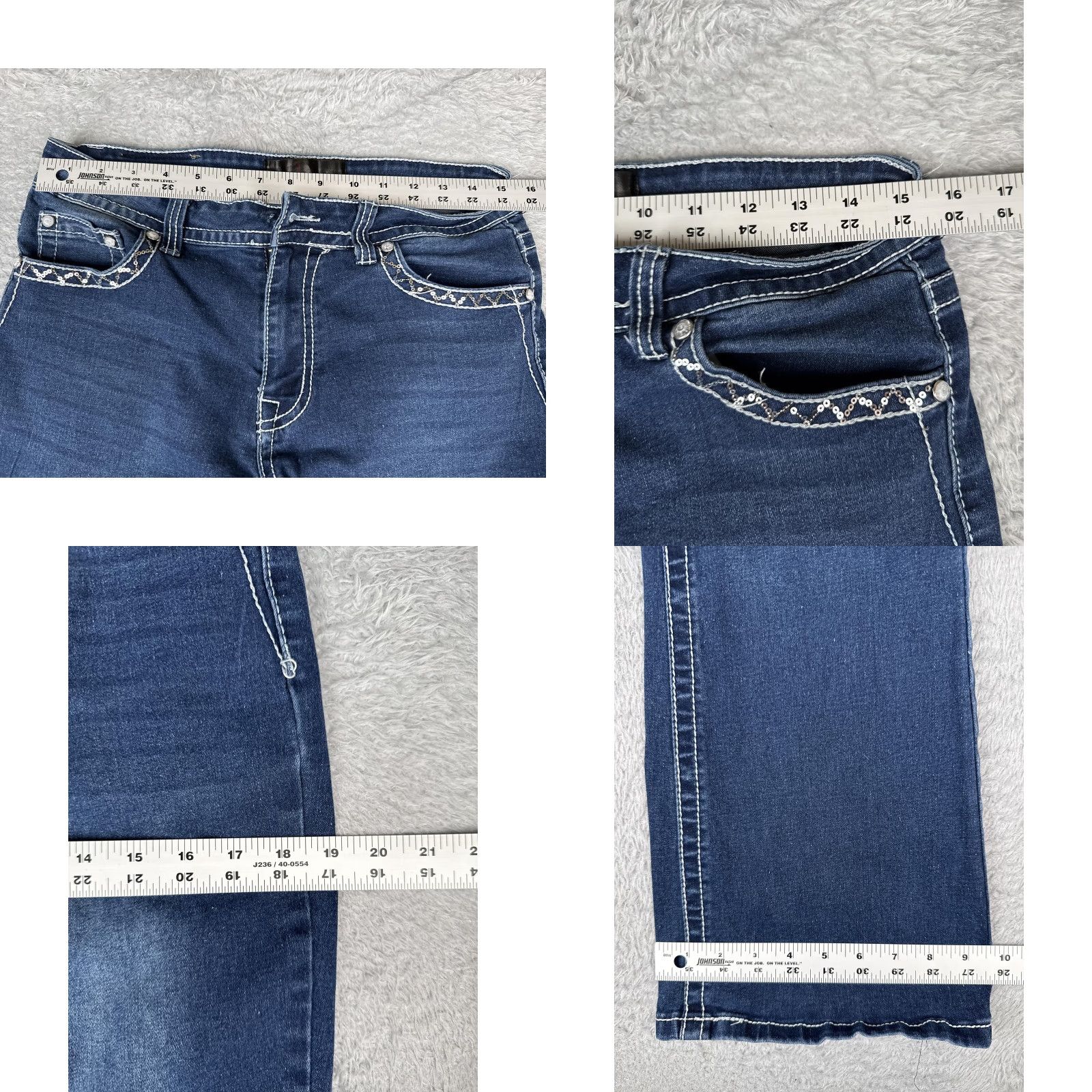 Grace in LA Grace In LA Jeans Women's Bootcut 30 Blue Mid Rise Embellished Denim READ Size 30" / US 8 / IT 44 - 9 Thumbnail