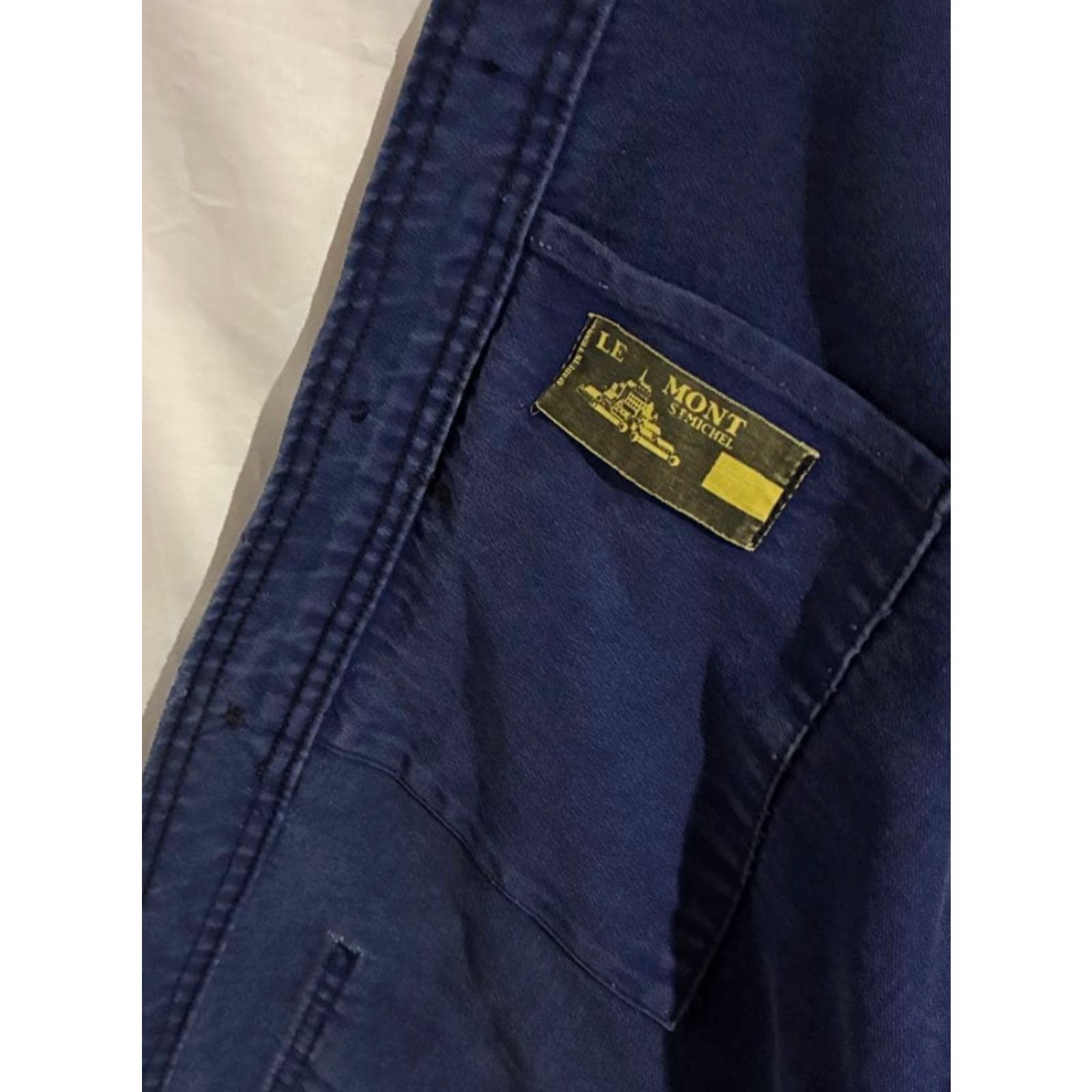 Vintage Le Mont Saint Michel Blue Work Jacket moleskin jacket 46 Vintage Mens Jacket Blue 1950s France JP Size US S / EU 44-46 / 1 - 3 Thumbnail