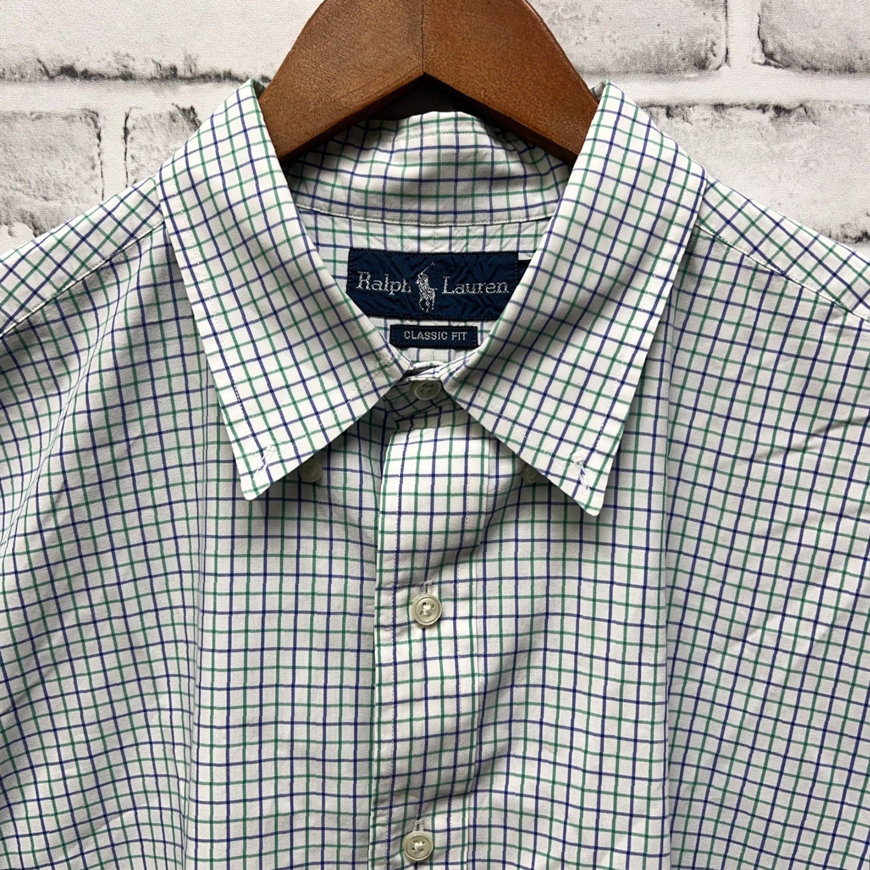 Ralph Lauren VINTAGE Ralph Lauren Classic Fit Blue Plaid Button Up Shirt Mens XL Long Sleeve Regular Fit Size US XL / EU 56 / 4 - 2 Thumbnail