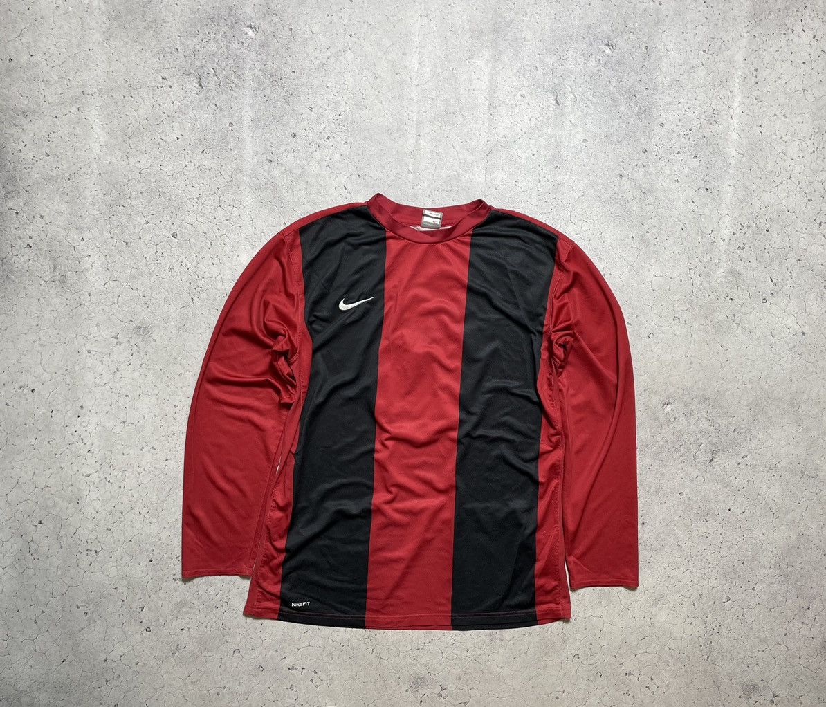 Nike × Vintage Nike Y2K Swoosh Vintage Striped Long Sleeve #18 Size US L / EU 52-54 / 3 - 1 Thumbnail