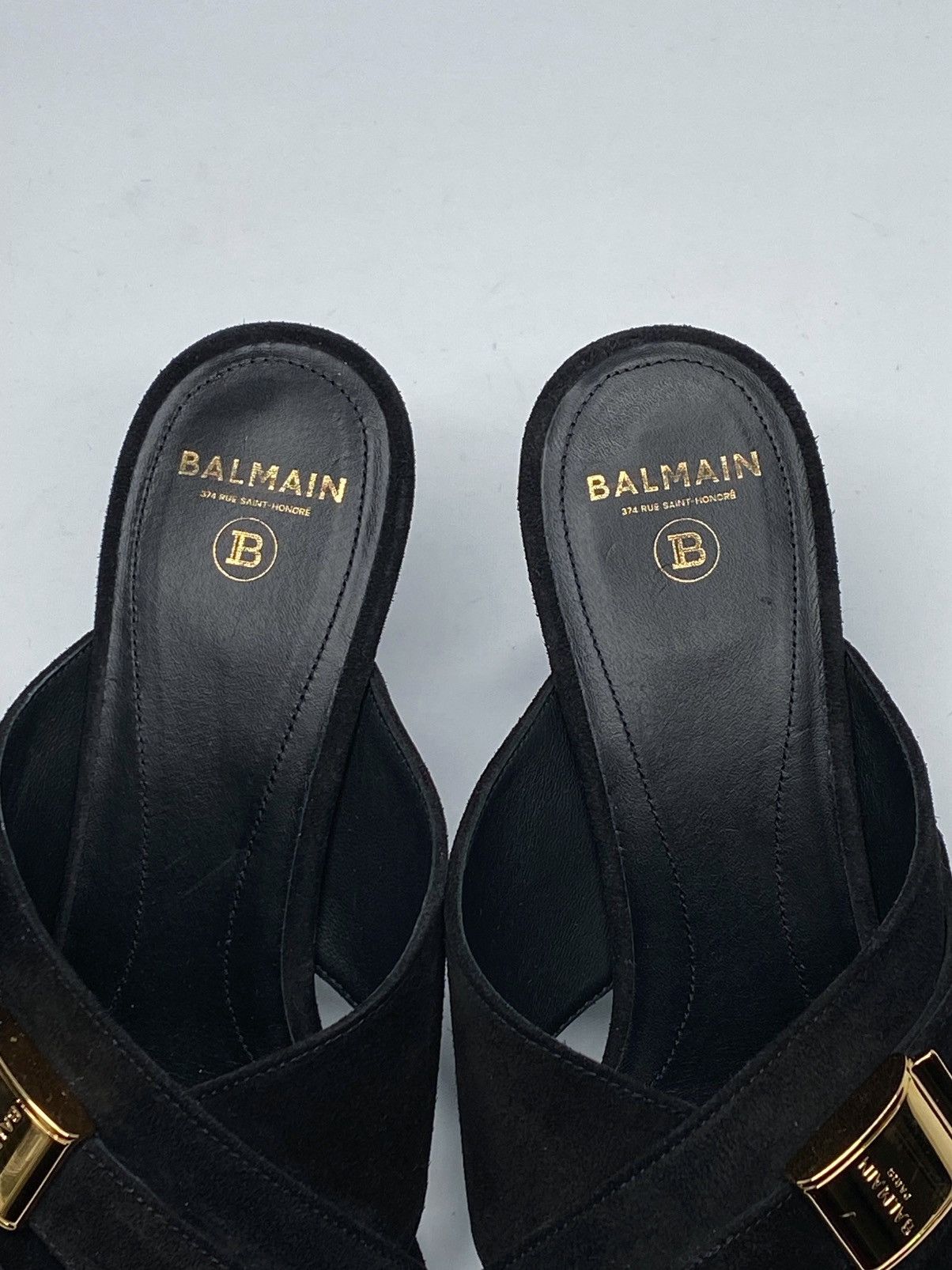 Balmain Balmain Uma Mules In Suede Leather size 37.5 Size US 7.5 / IT 37.5 - 5 Thumbnail