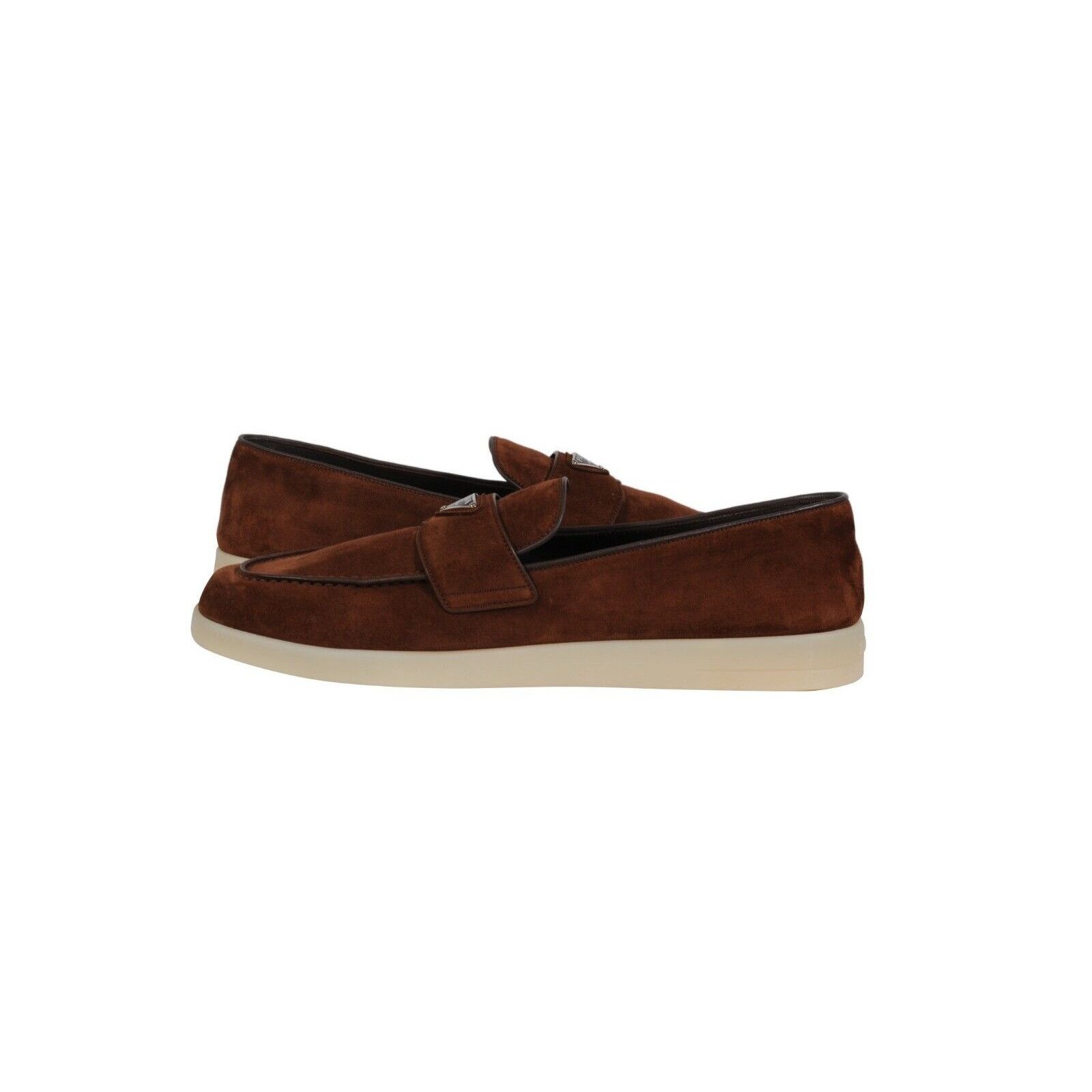 Prada Saint Tropez Suede Loafers Brown Triangle Size US 11 / EU 44 - 9 Thumbnail
