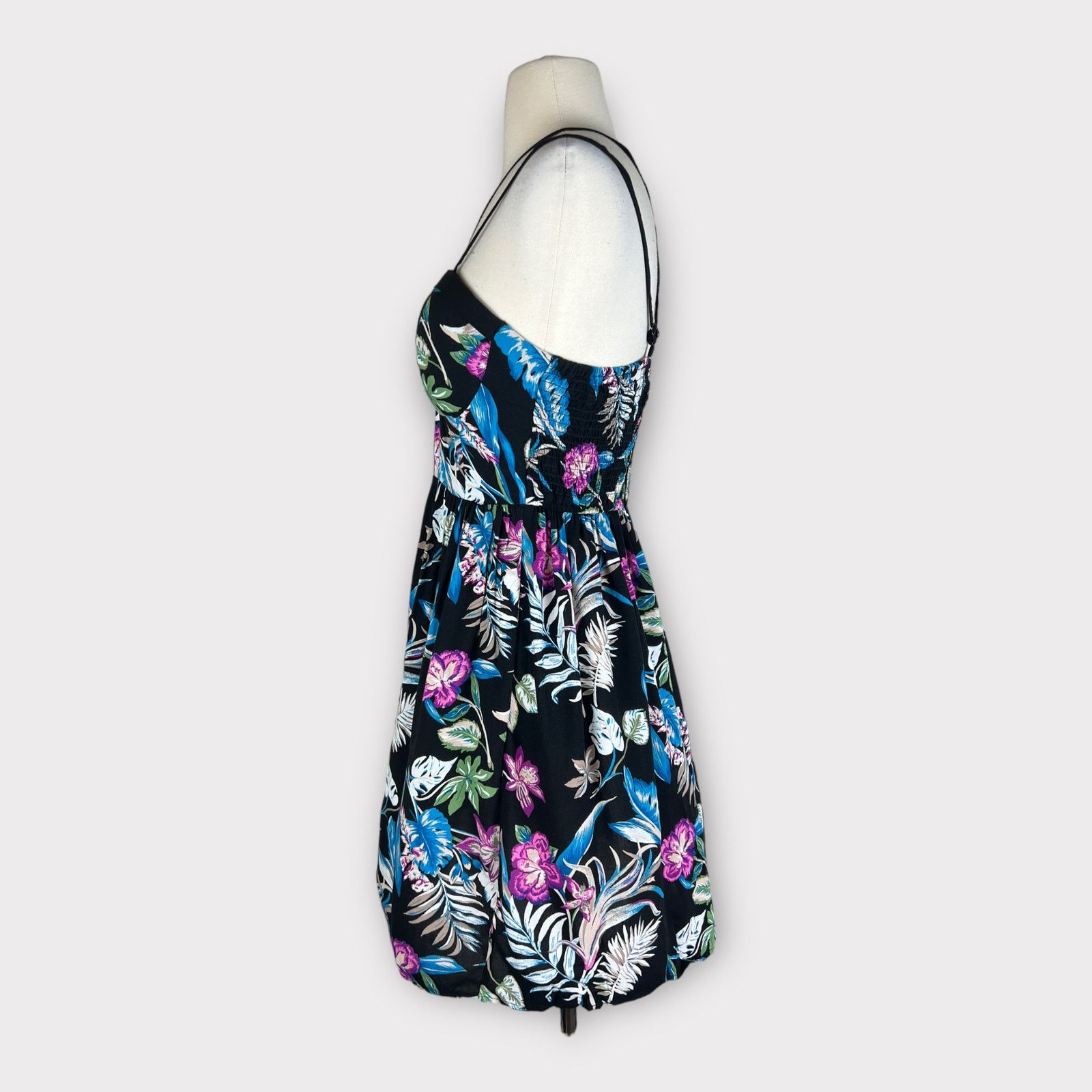 Vintage Xhilaration | Tropical Summer Beach Black Sundress | Small Size S / US 4 / IT 40 - 2 Thumbnail