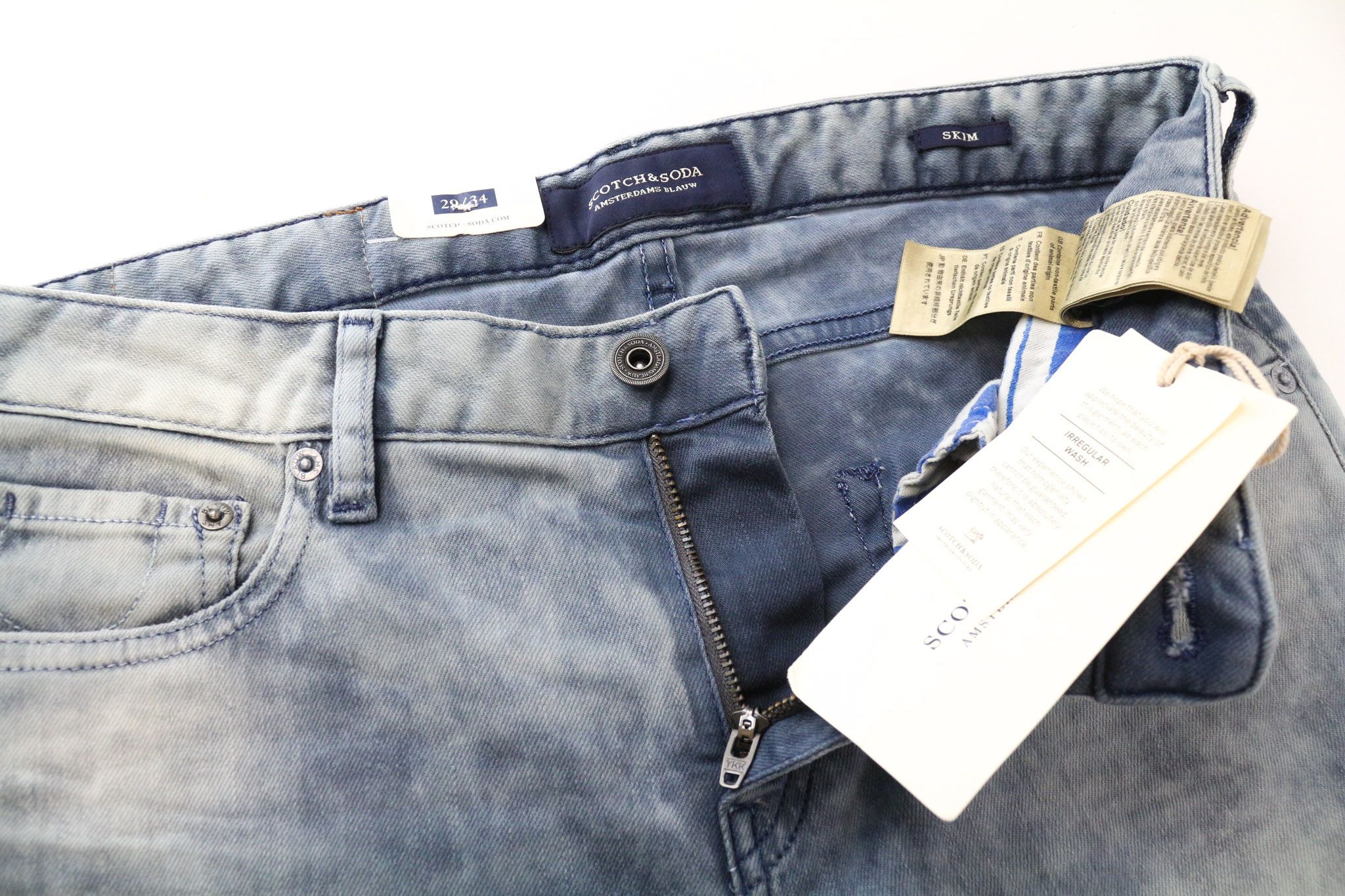 Scotch & Soda SKIM W29/L34 Blue Skinny Stretch Zipped Jeans 75631 Size US 29 - 3 Thumbnail