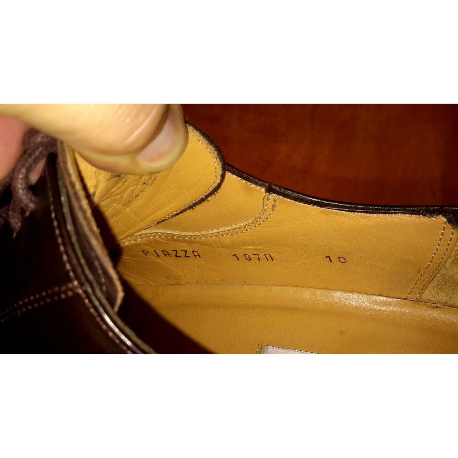 Mezlan Mezlan Piazza Brown Leather Mens Oxford Cap-Toe Dress Shoes sz.10 M Spain Size US 10 / EU 43 - 7 Thumbnail