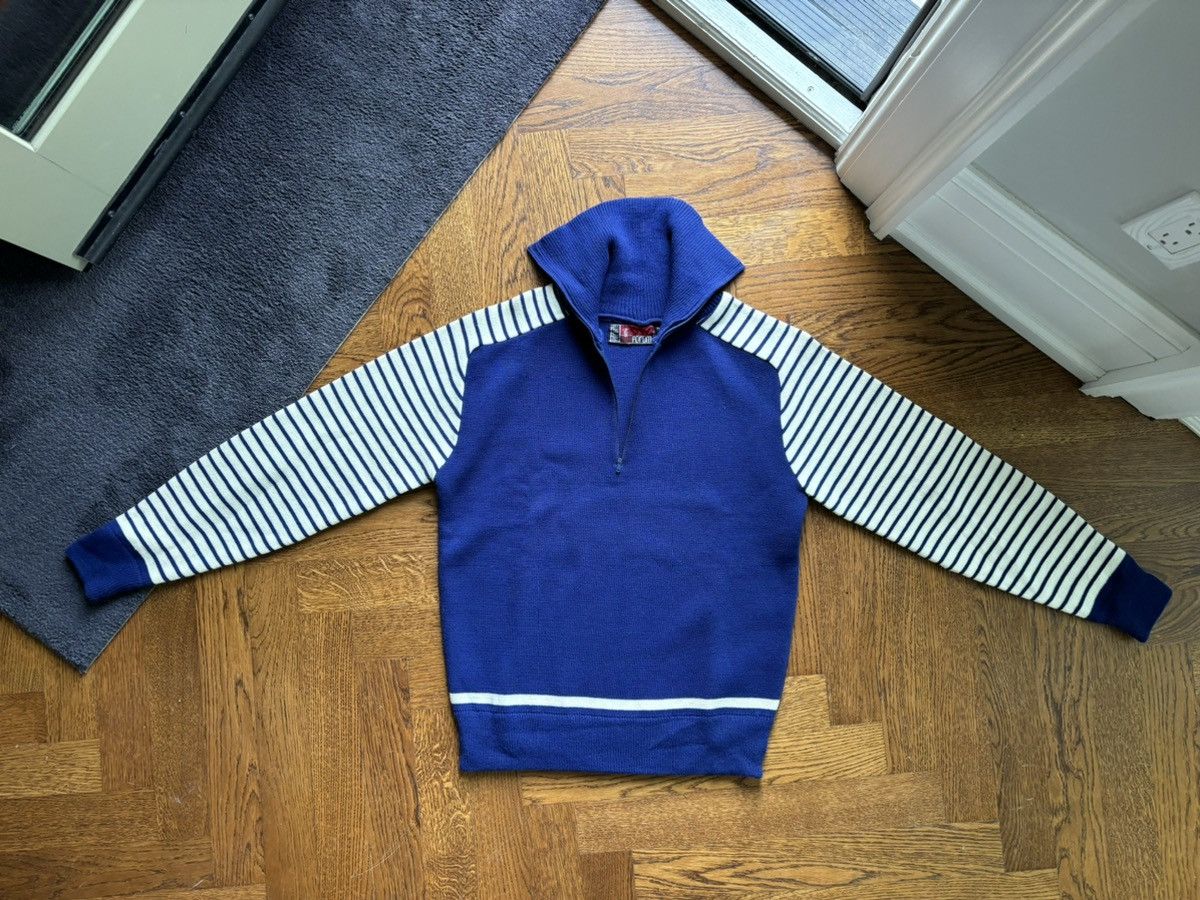 Fred Perry × Vintage 80s Vintage Ski Sweater Quarter Zip Track 70s Acrylic Raglan Size US M / EU 48-50 / 2 - 12 Thumbnail