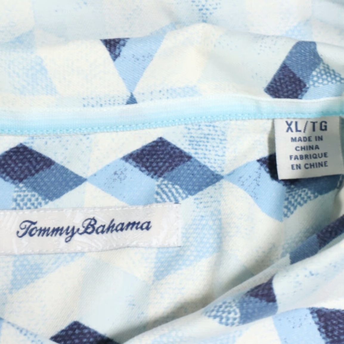 Tommy Bahama Tommy Bahama Camp Hawaiin Silk Geometric Button Up Shirt Blue Men's XL Size US XL / EU 56 / 4 - 5 Thumbnail