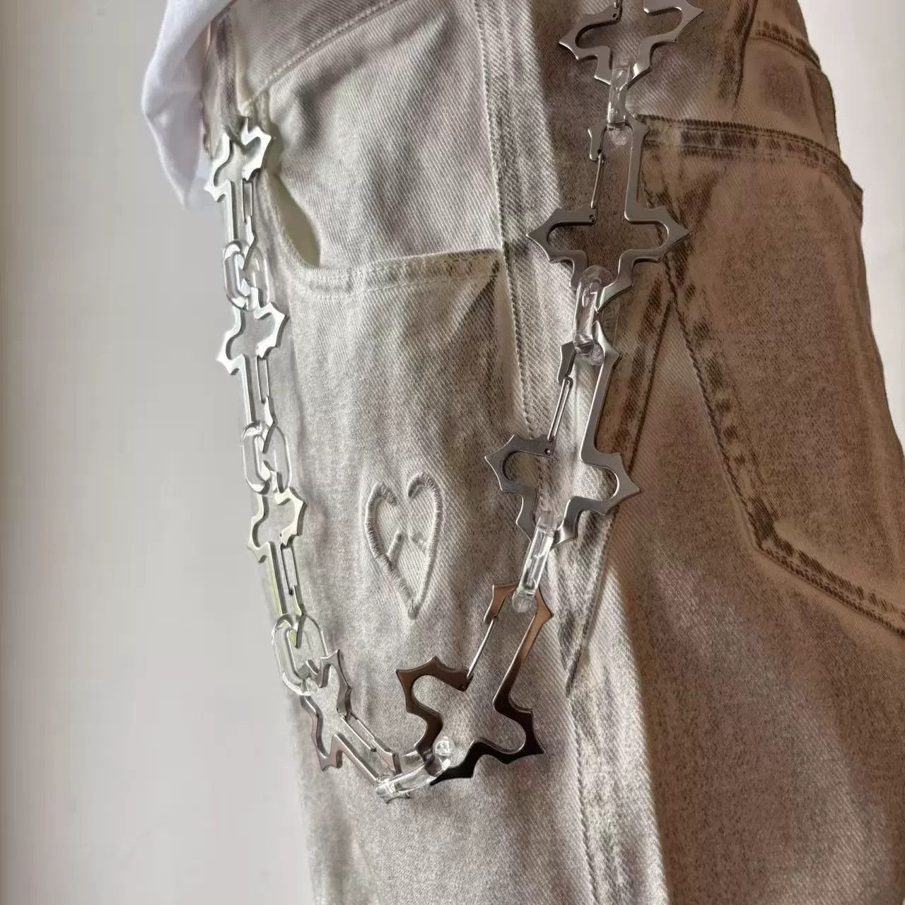 Vintage Retro hip-hop punk style jeans waist chain Size ONE SIZE - 3 Thumbnail