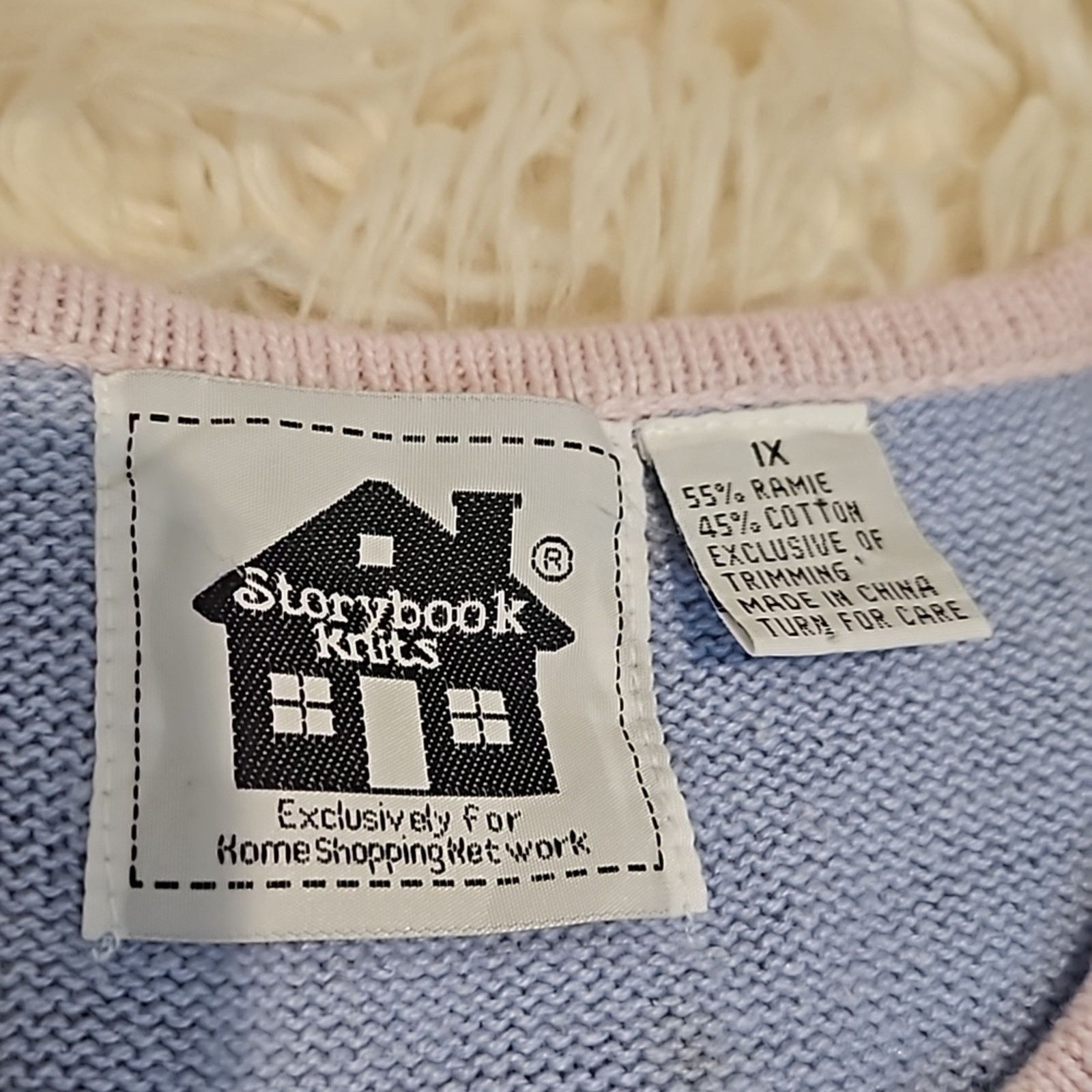 Other Vintage Storybook Knits Blue and Pink Floral Sweater Size XL / US 12-14 / IT 48-50 - 5 Thumbnail