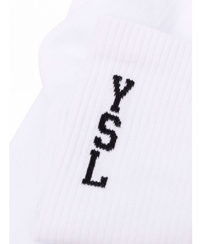 Saint Laurent Paris o1b1hav110425 667500 Size: 42 / Jacquard Socks Cotton White Size ONE SIZE - 3 Thumbnail