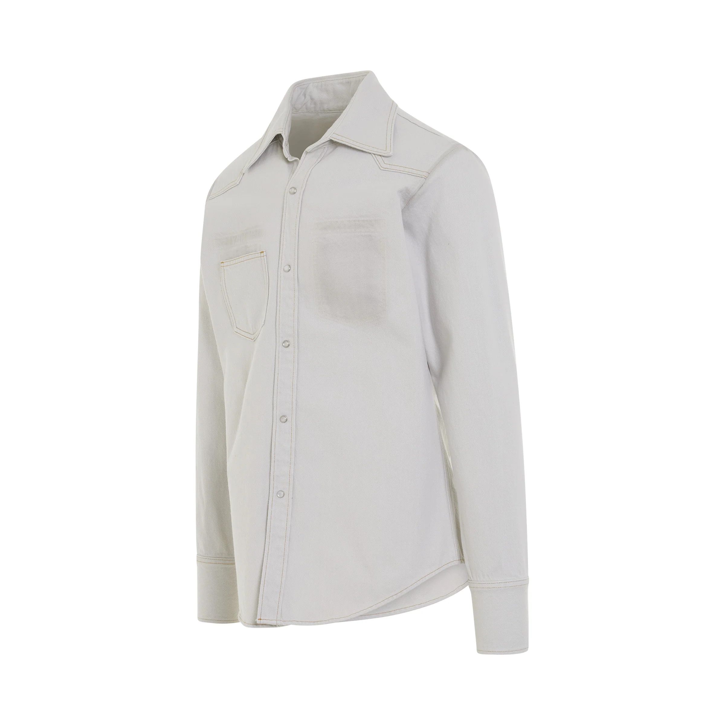 Maison Margiela o1mris0824 Denim Shirt in Ice Size US XXL / EU 58 / 5 - 2 Thumbnail