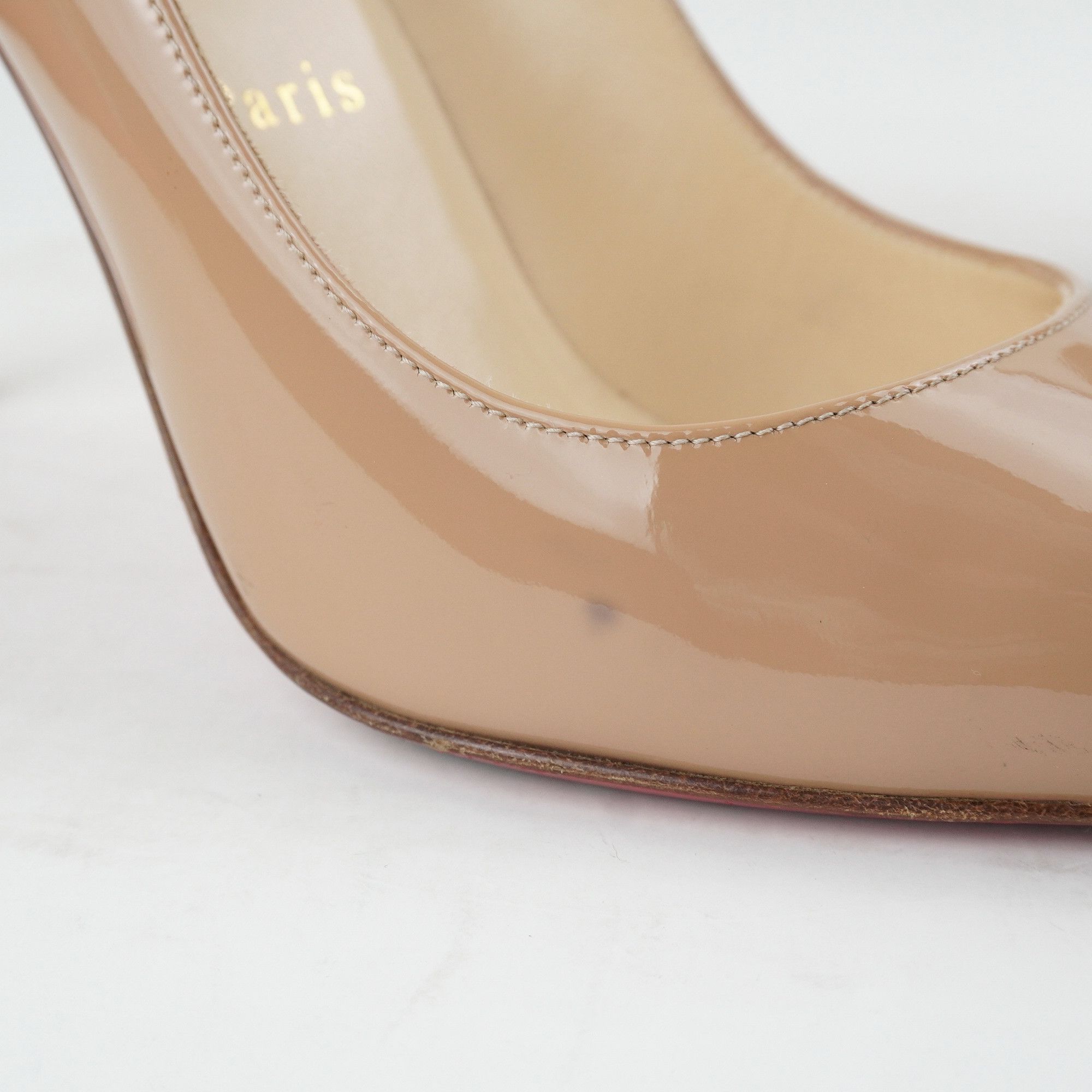 Christian Louboutin Christian Louboutin Heel Beige Pointed Toe Patent Leather Size US 6.5 / IT 36.5 - 15 Thumbnail
