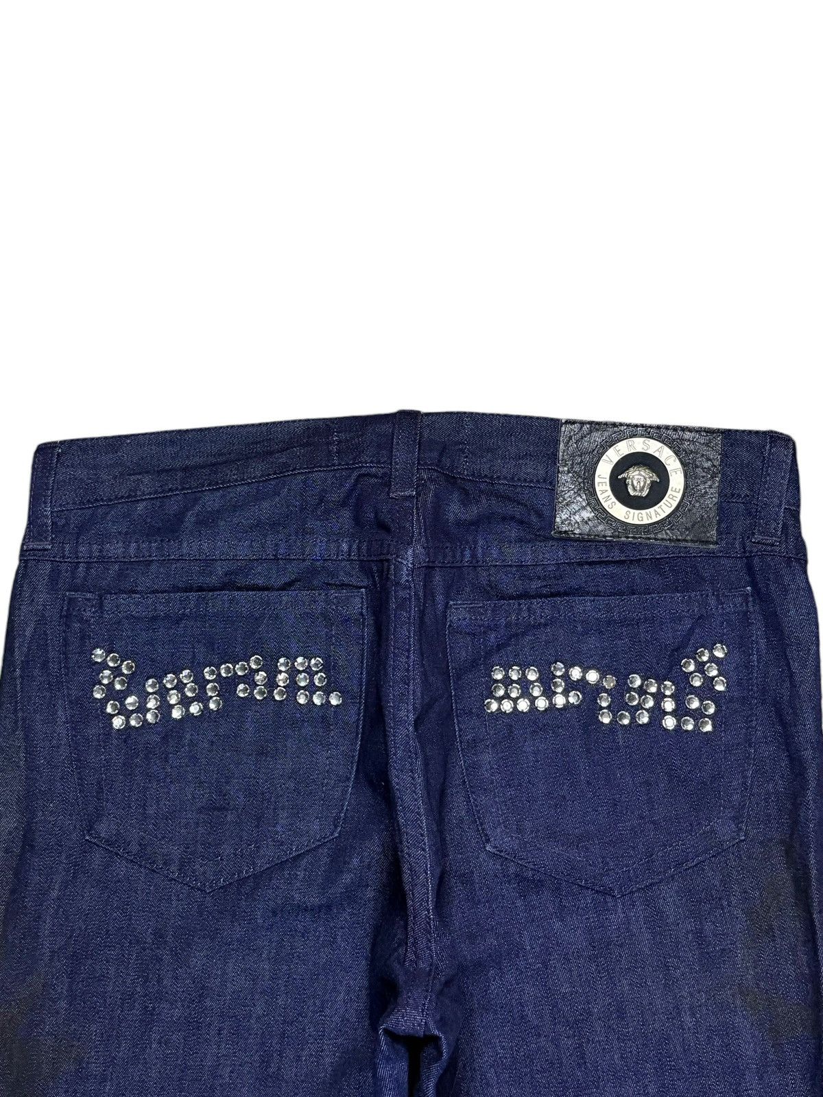 Versace Vintage Versace Medusa Signature Dark Blue Wash Jeans Size 31" - 8 Thumbnail