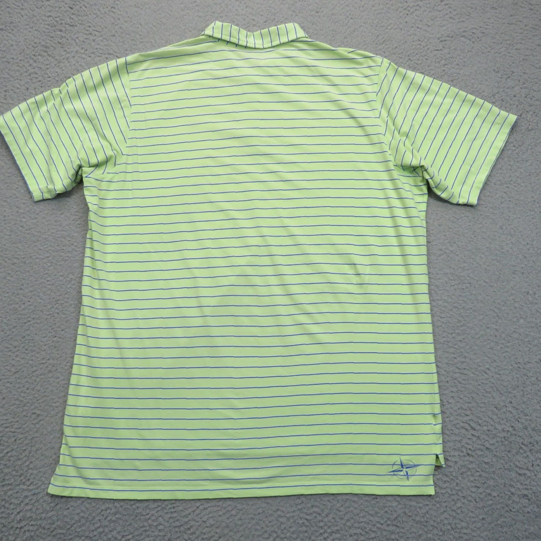 Vintage B Draddy Polo Shirt Mens Large Lime Green Blue Stripe Pima Cotton Stretch Golf Shirt Size US L / EU 52-54 / 3 - 2 Thumbnail