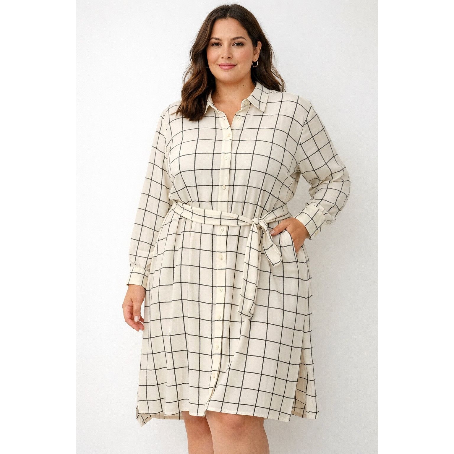Other Michael Kors Dress - Windowpane Plaid Shirt Dress - XXL Size XXL / US 16-18 / IT 52-54 - 1 Thumbnail