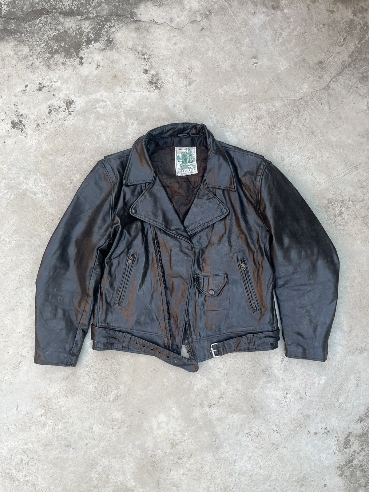 Vintage RARE 🔥 VINTAGE GOLDEN BEAR LEATHER JACKET Size US S / EU 44-46 / 1 - 3 Thumbnail
