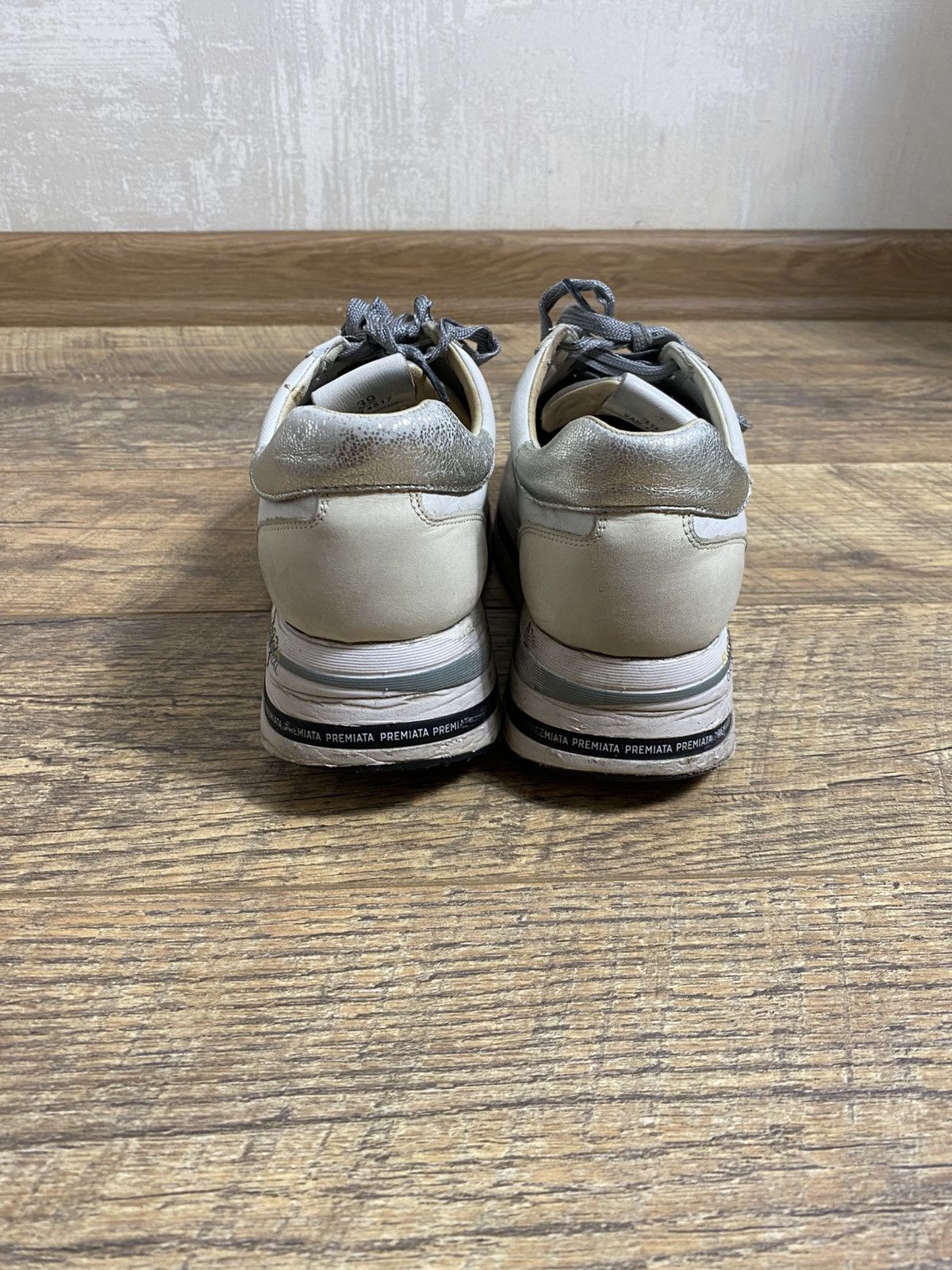 Premiata Premiata Beth Platform Sneakers White Silver Leather EU 39 Size US 9 / IT 39 - 2 Thumbnail