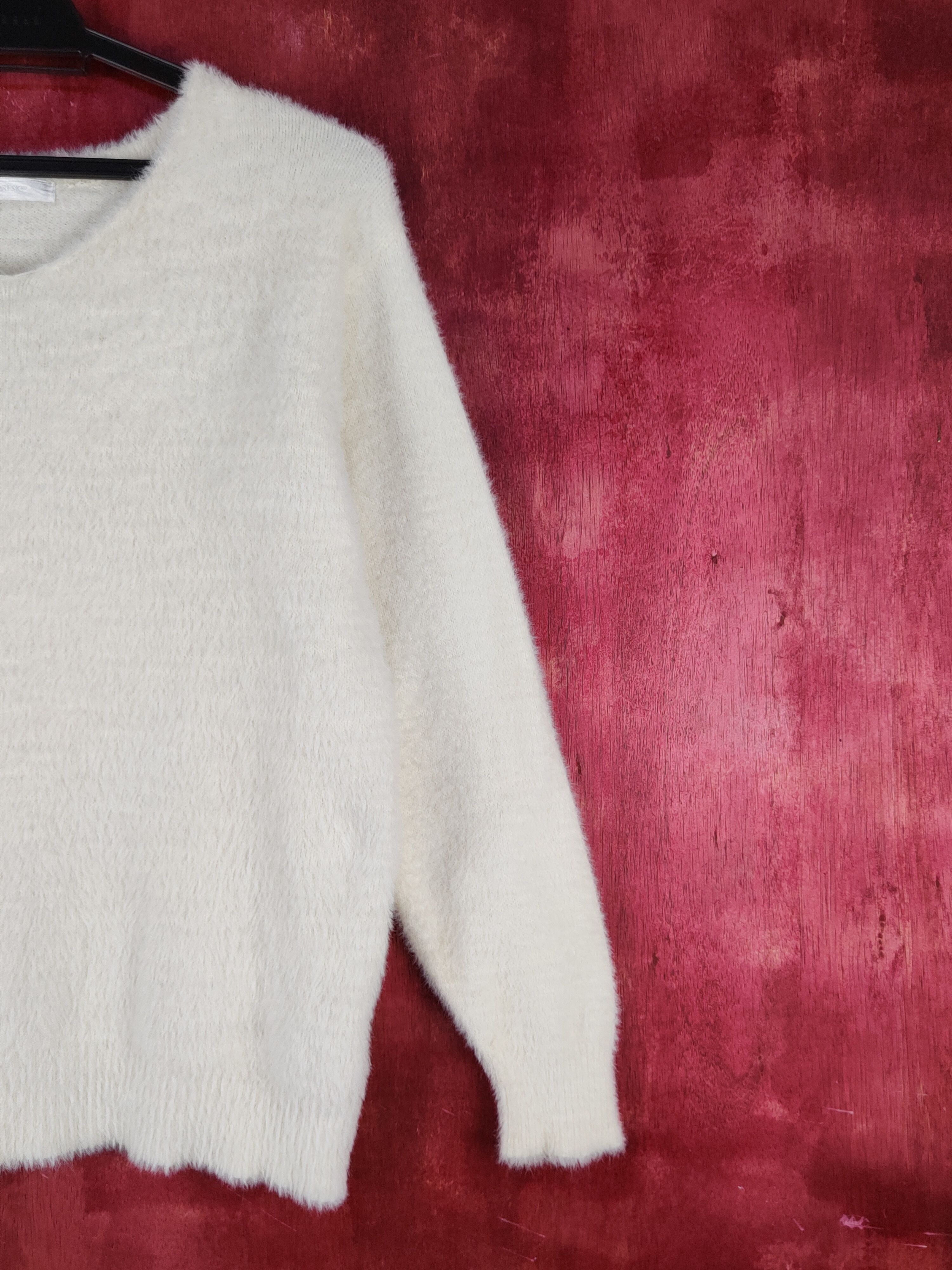 Homespun Knitwear × Japanese Brand × Vintage Dreskip Cream Shag Shaggy Fur Mohair Knitwear #S2277 Size M / US 6-8 / IT 42-44 - 5 Thumbnail