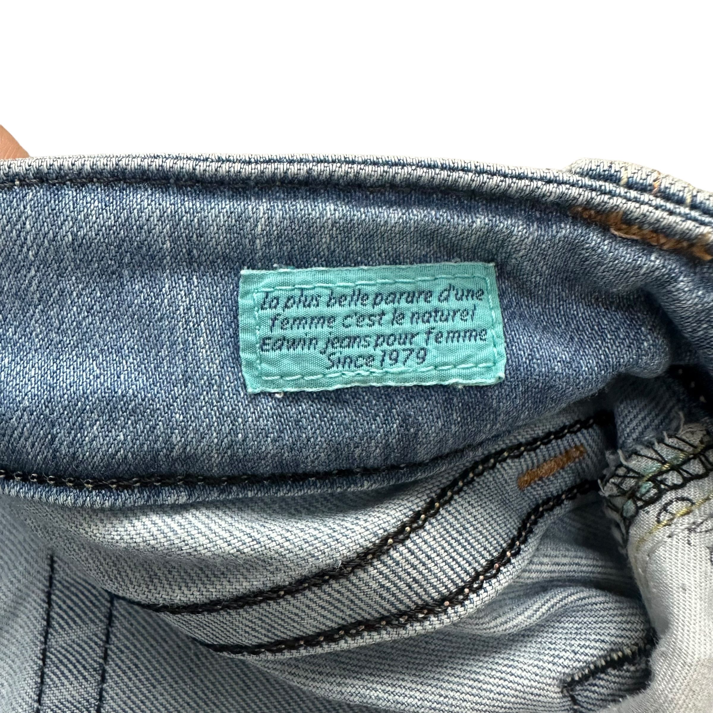 Edwin EDWIN VIENUS JEAN WASHED FLARE JEANS WIDE LEG #8891-035 Size 29" - 8 Thumbnail