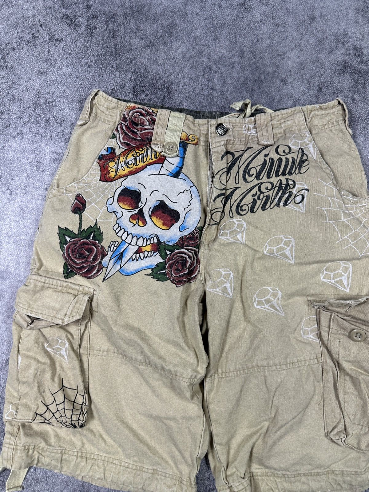 Vintage Y2K vintage Shorts avant garden Ed hardy style Miami ink L Size US 34 / EU 50 - 2 Thumbnail