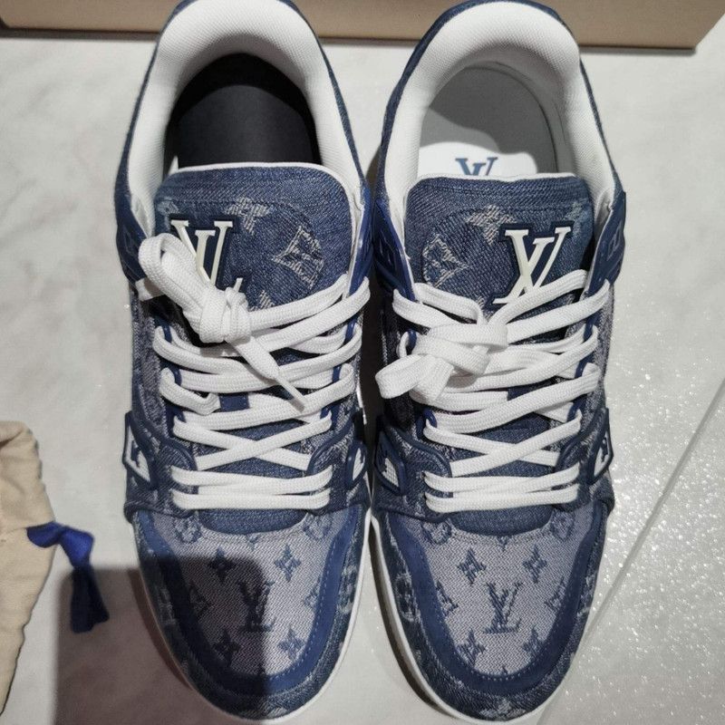 Louis Vuitton Trainer Blue Sneakers for Men -2508