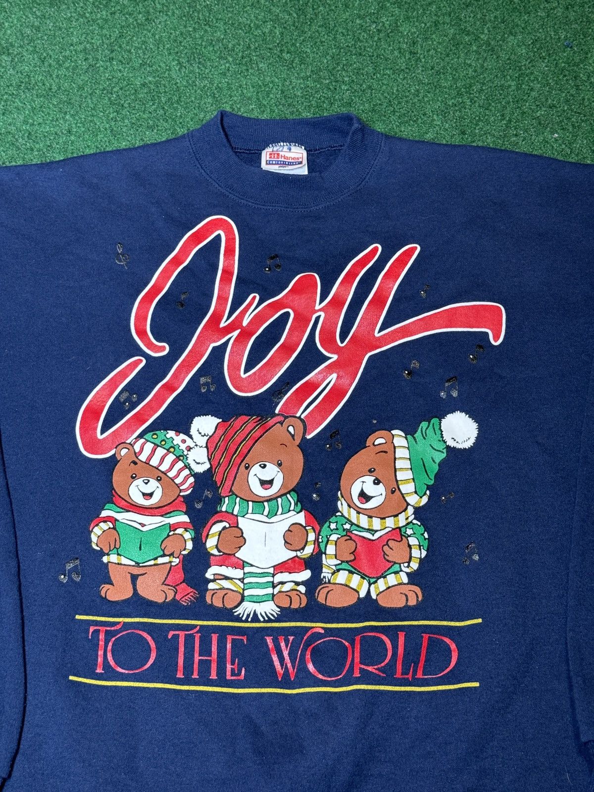Vintage Vintage 90s Joy To The World Christmas Carol Sweatshirt Size US XL / EU 56 / 4 - 2 Thumbnail
