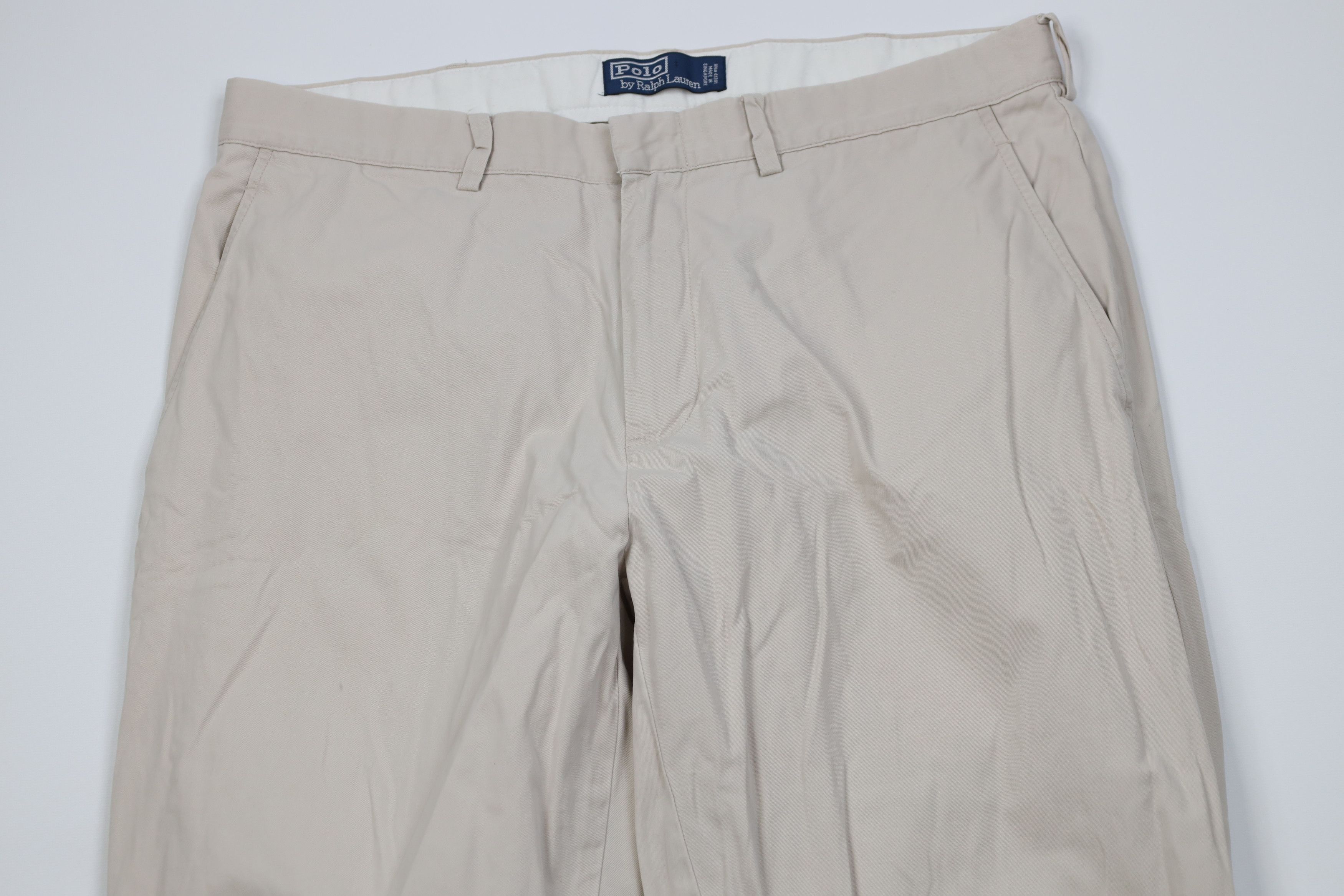 Polo Ralph Lauren Vintage 90s Ralph Lauren Wide Leg Chino Pants Beige Cotton Size US 34 / EU 50 - 2 Thumbnail