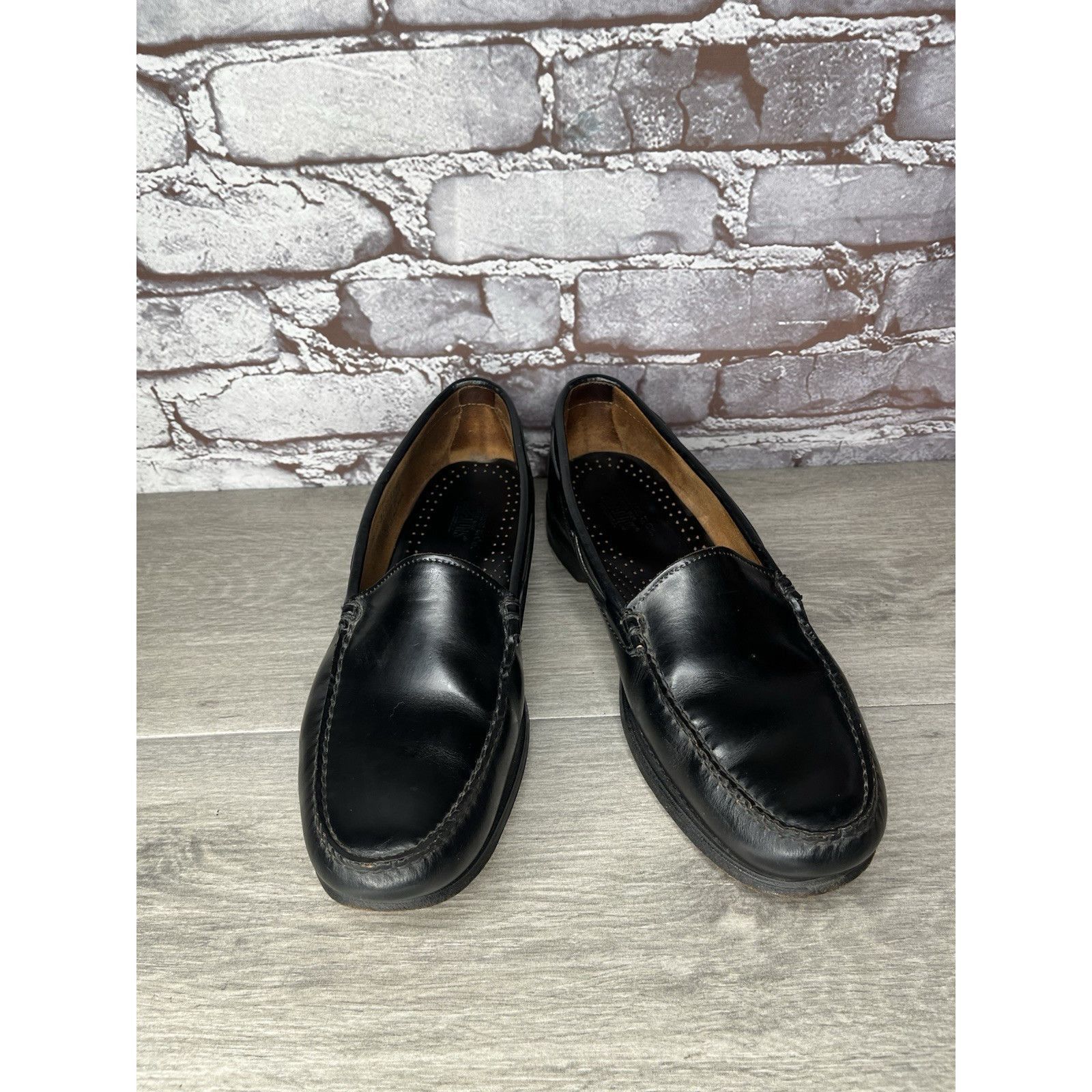 Bass G.H. Bass & Co Weejuns Black Leather Moccasin Loafers Dress Size US 9.5 / EU 42-43 - 7 Thumbnail